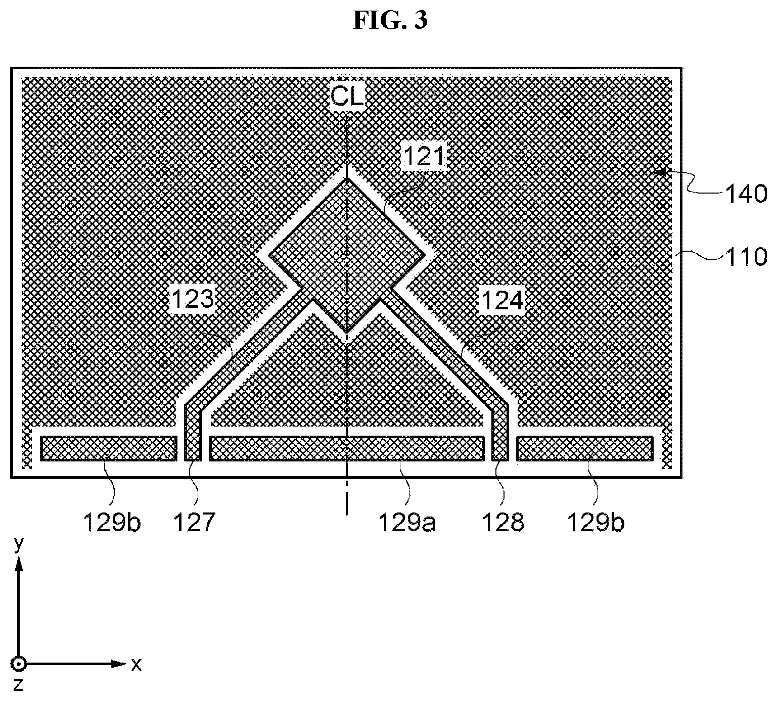 Patent US12100903 Figure 3 – Antenna structure, antenna array and display device including the same