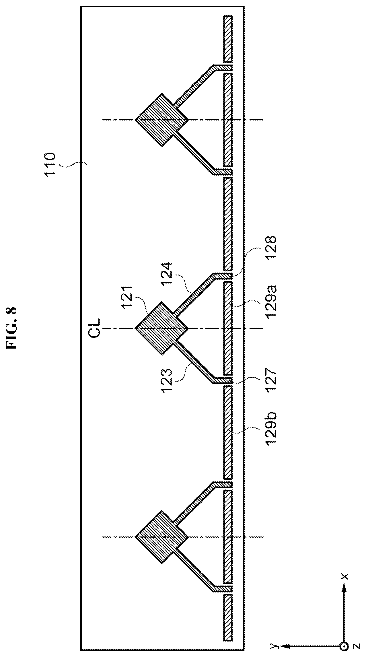 Patent US12100903 Figure 8 – Antenna structure, antenna array and display device including the same