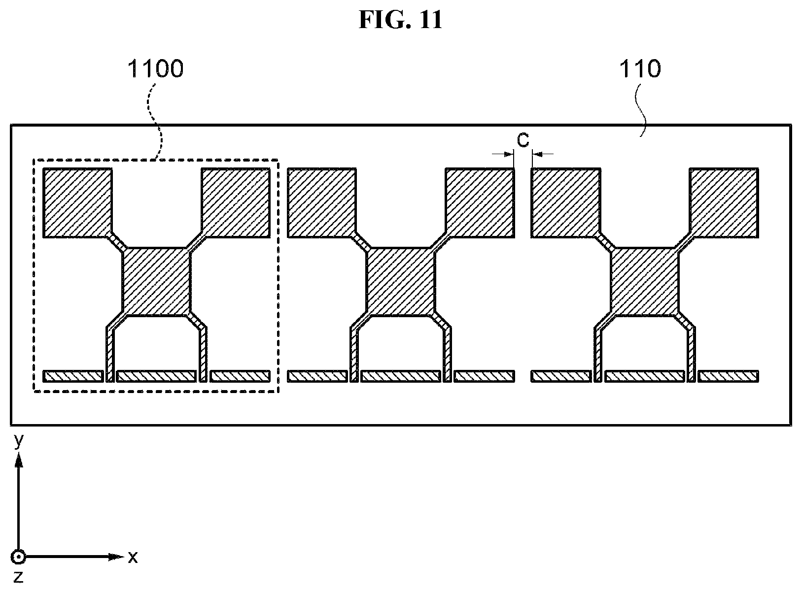 Patent US12100903 Figure 11 – Antenna structure, antenna array and display device including the same