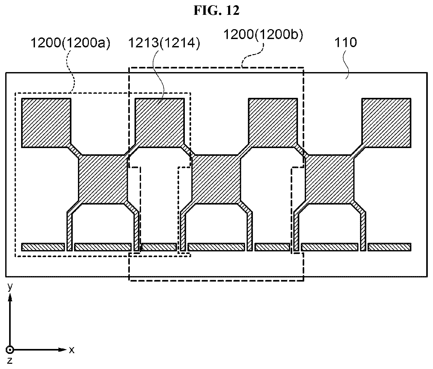 Patent US12100903 Figure 12 – Antenna structure, antenna array and display device including the same
