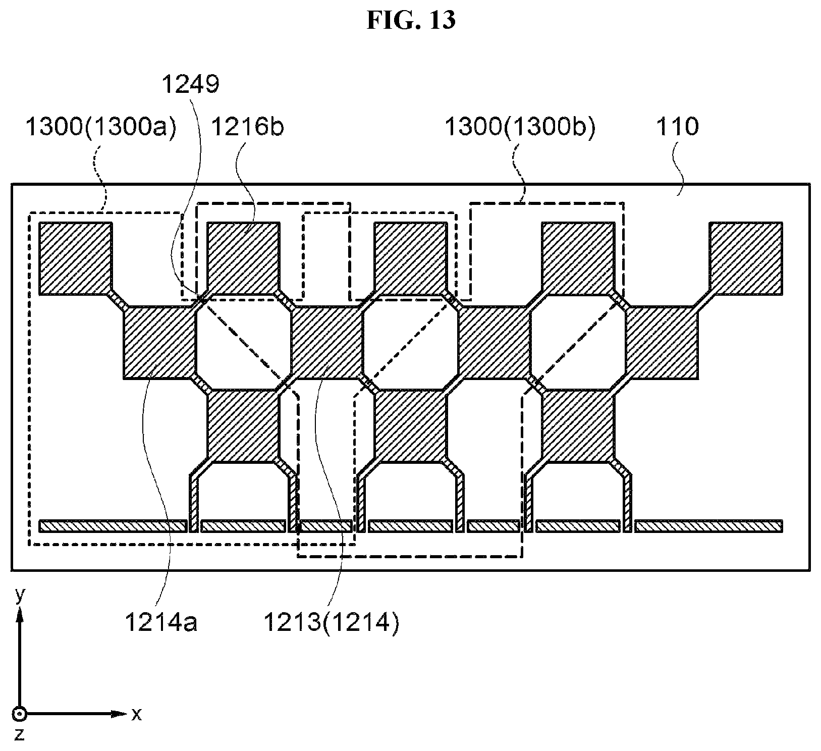 Patent US12100903 Figure 13 – Antenna structure, antenna array and display device including the same