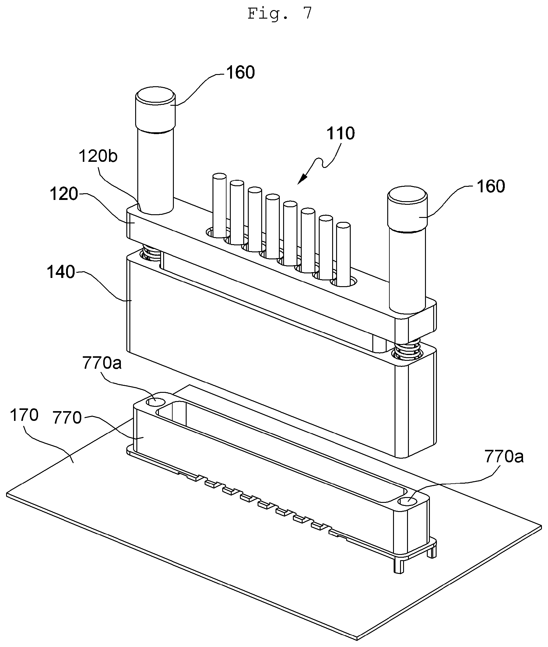 Patent US12100905 Figure 7 – Multiple coaxial cable connector