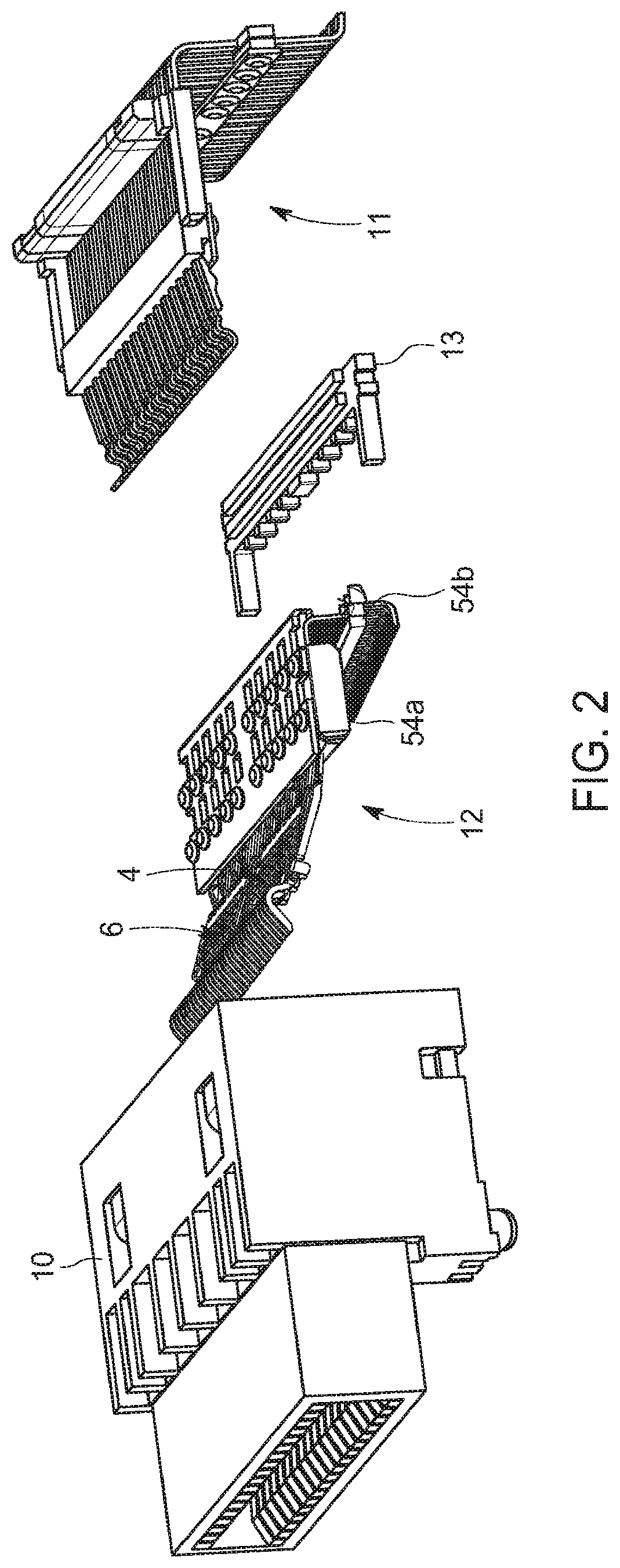 Patent US12100912 Figure 2 – Connector with shielded terminals