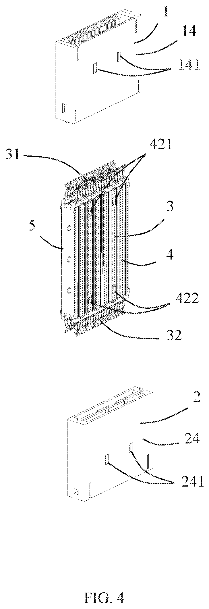 Patent US12100913 Figure 4 – Adapter connector with improved shielding effect