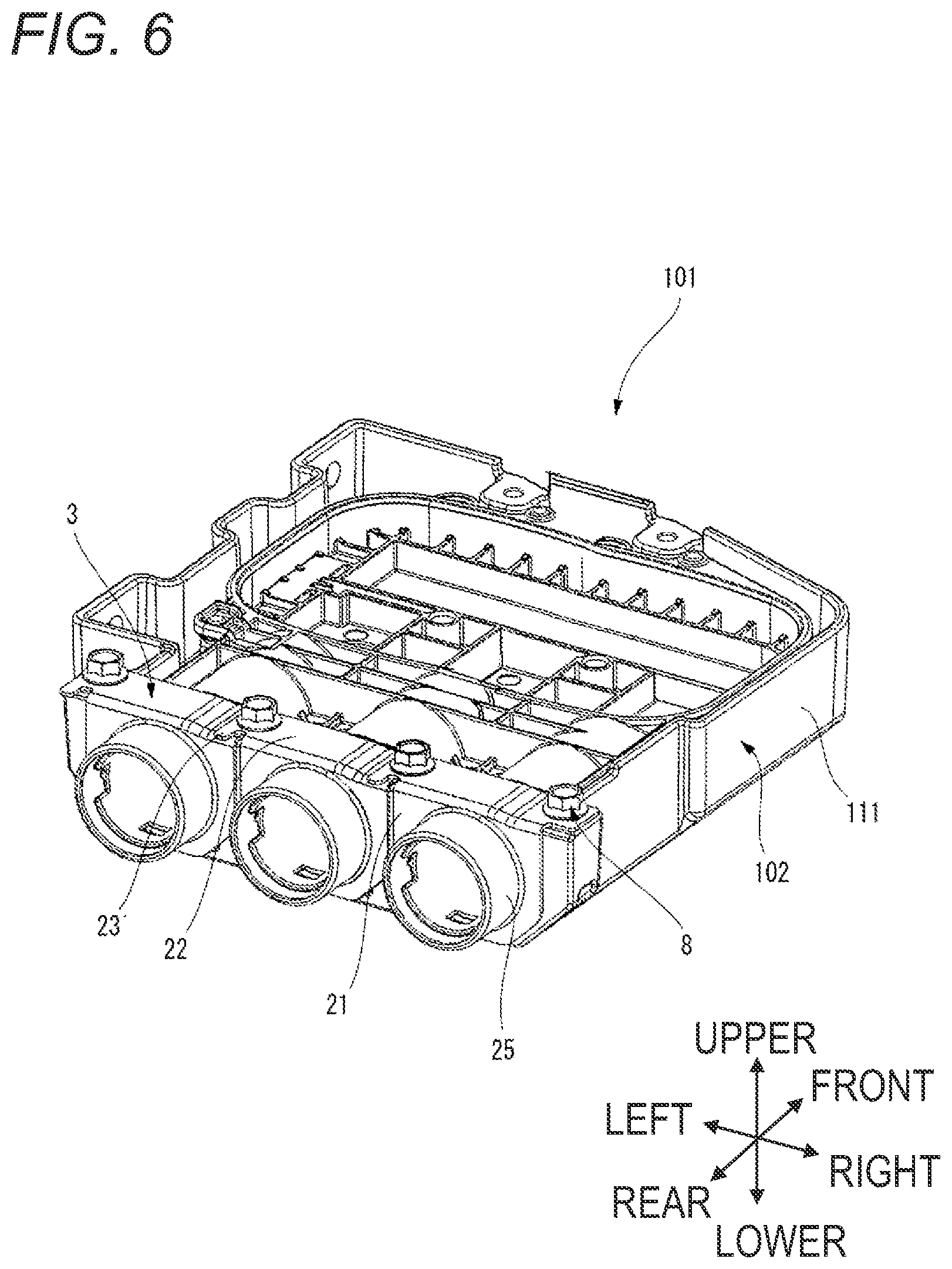 Patent US12100914 Figure 6 – Shielding member with a protruding portion preventing erroneous assembly to shielding shell