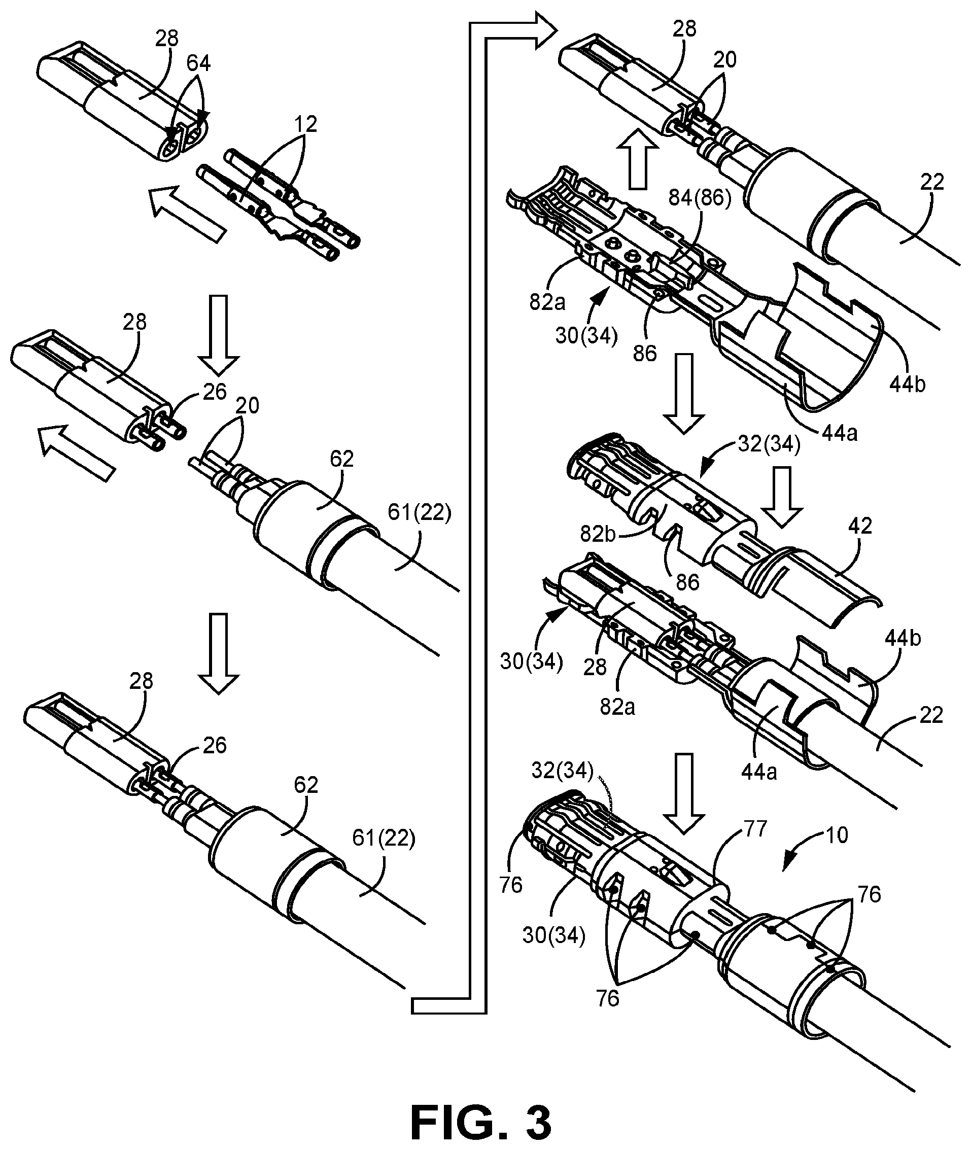 Patent US12100915 Figure 5 – Shielded electrical connector for automotive applications and method of assembling thereof