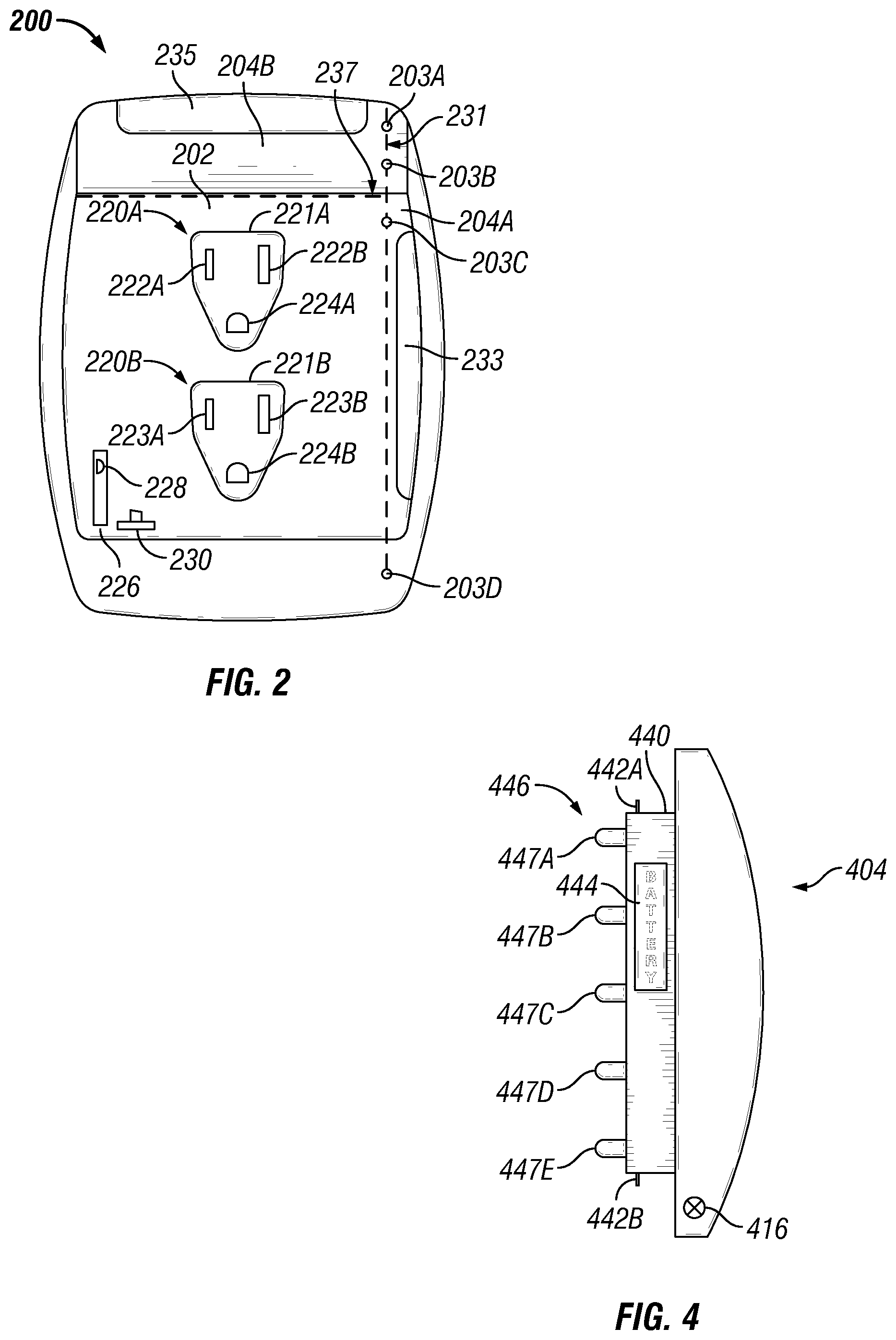 Patent US12100919 Figure 2 – Rechargeable USB electrical outlet with integrated lighting with connectivity