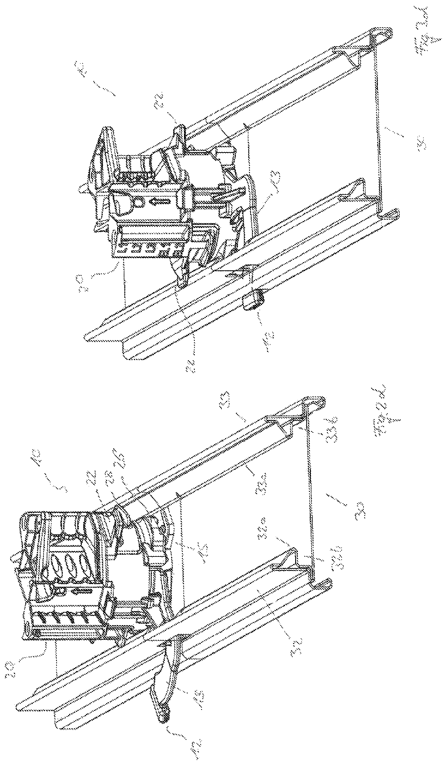 Patent US12100921 Figure 3 – Electrical module for connecting to a mounting rail and contacting element for same