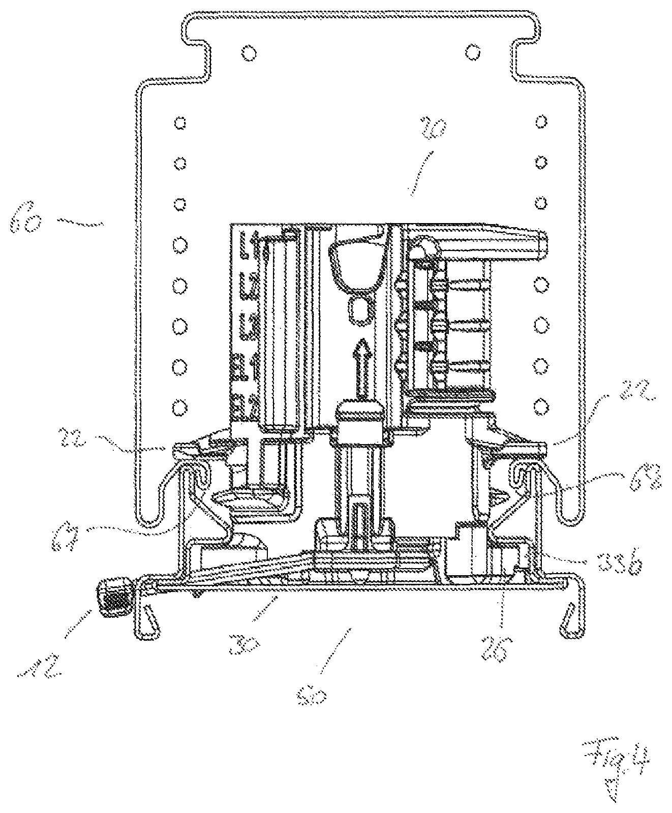 Patent US12100921 Figure 5 – Electrical module for connecting to a mounting rail and contacting element for same