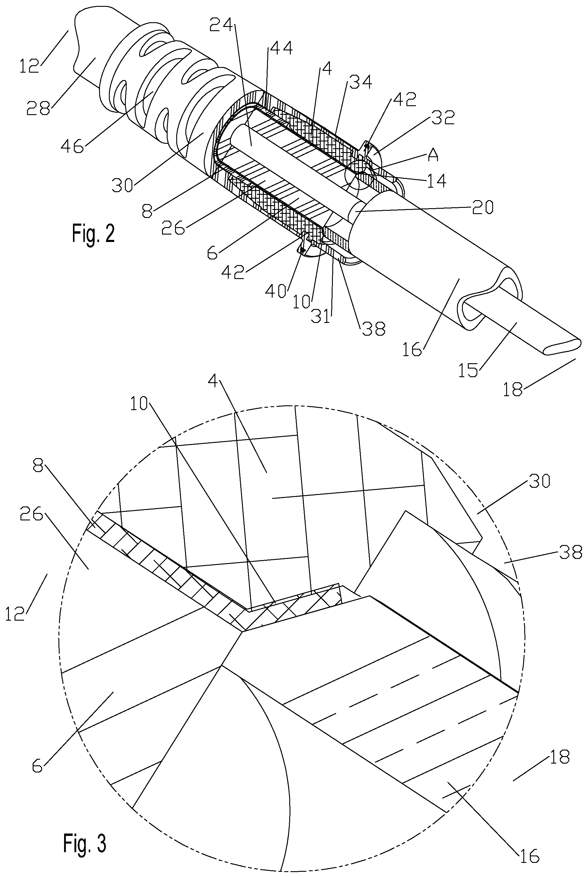 Patent US12100925 Figure 2 – Ultrasonic weld interconnection coaxial connector and interconnection with coaxial cable