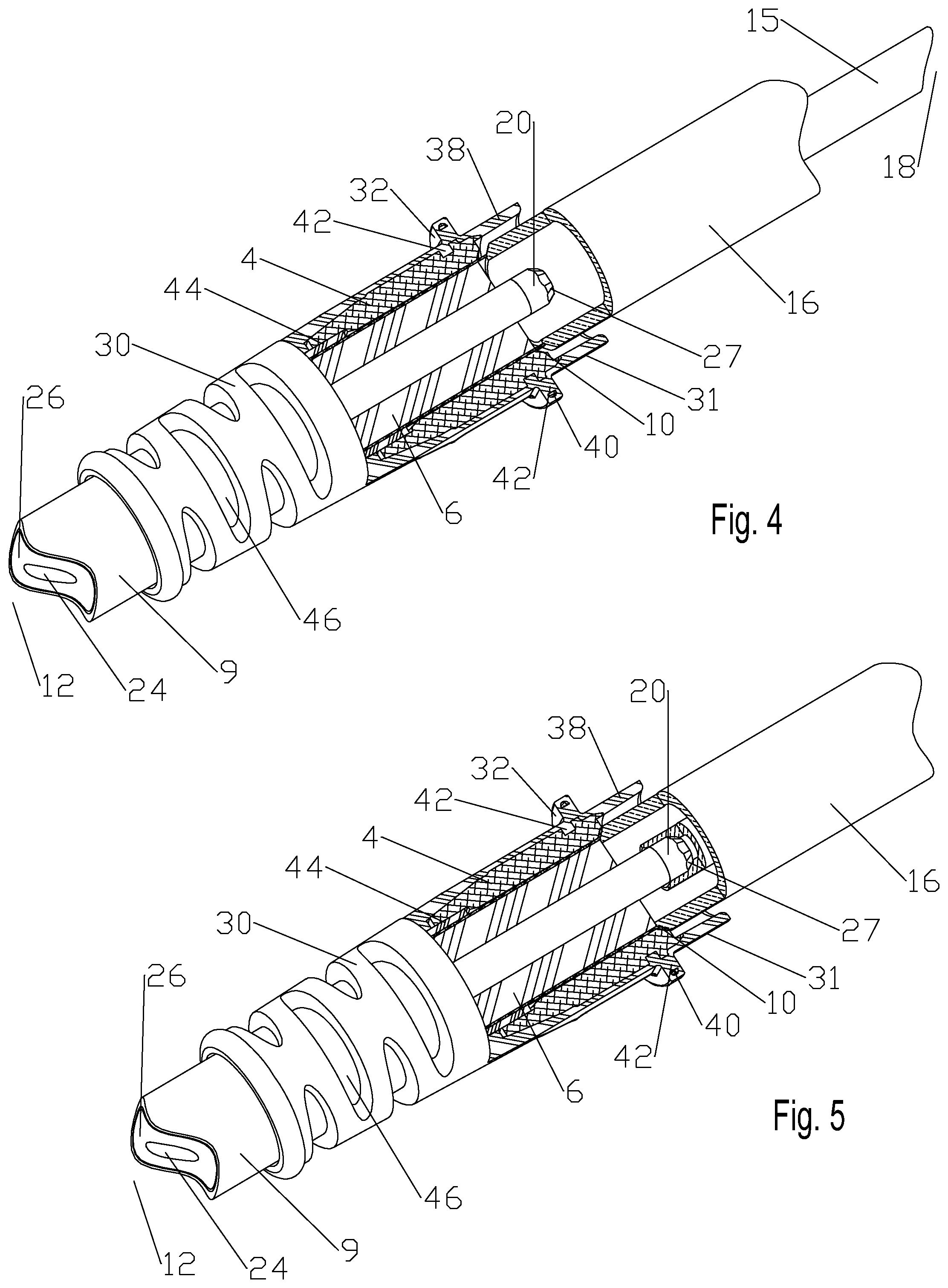 Patent US12100925 Figure 3 – Ultrasonic weld interconnection coaxial connector and interconnection with coaxial cable