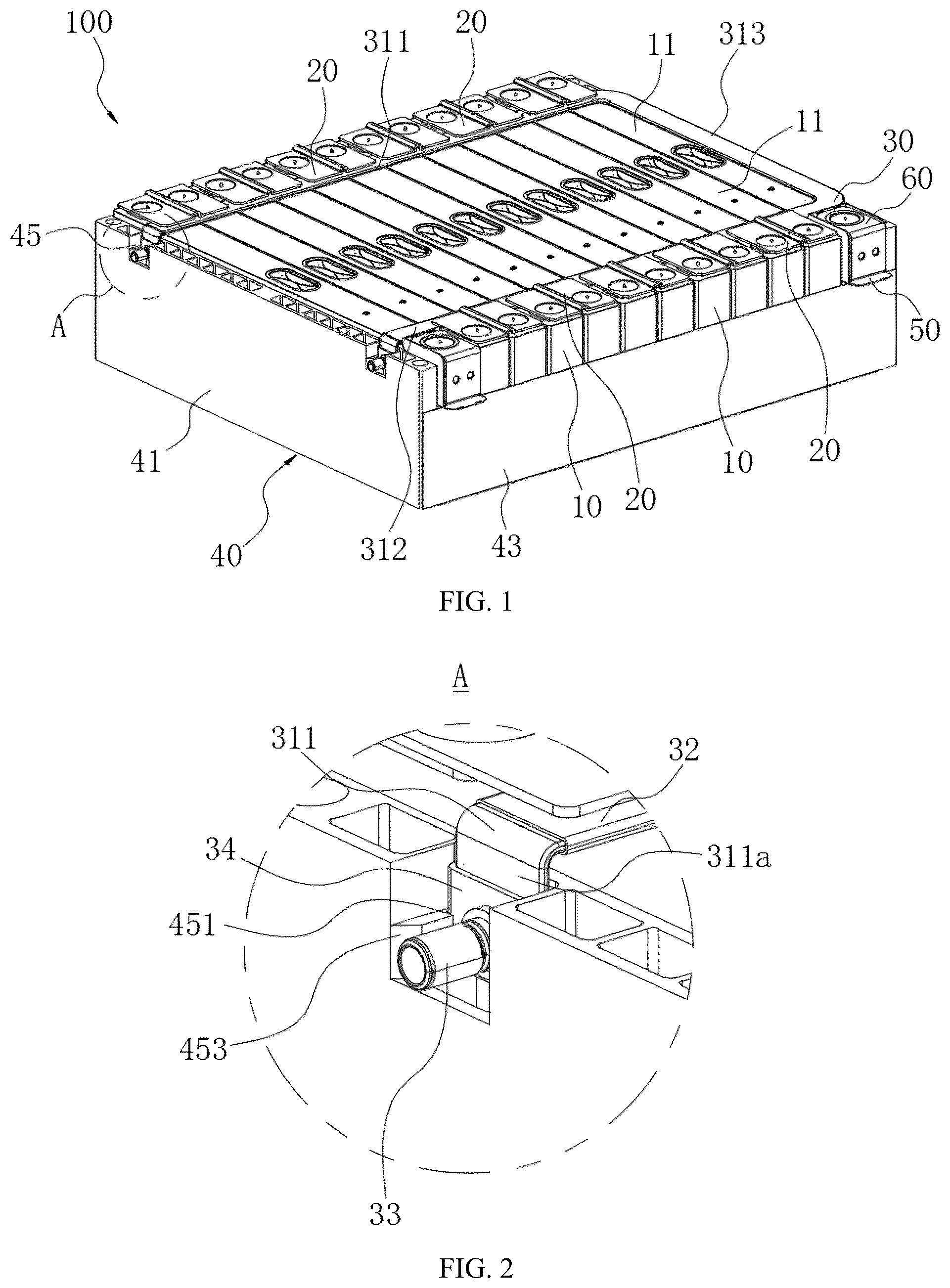 Patent US12100942 Figure 1 – Battery module and energy storage device