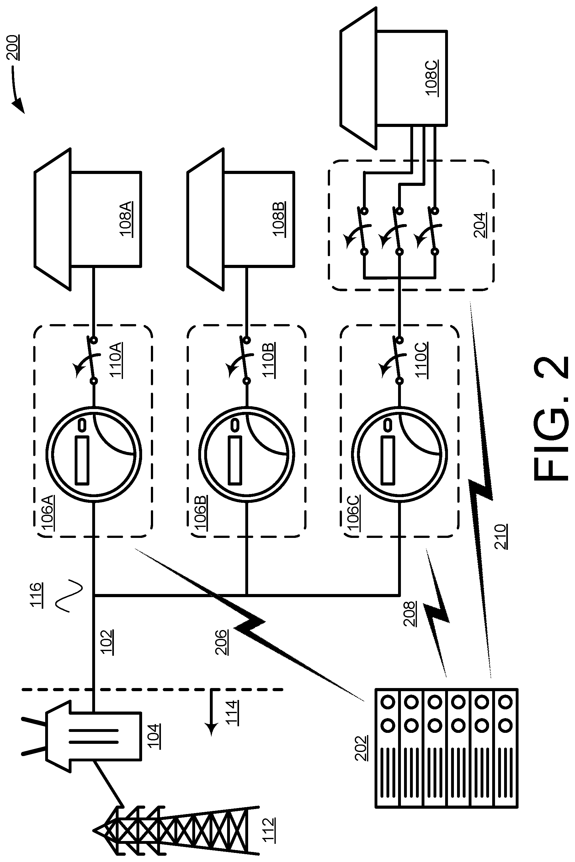 Patent US12100945 Figure 2 – Frequency-based distributed load disconnect