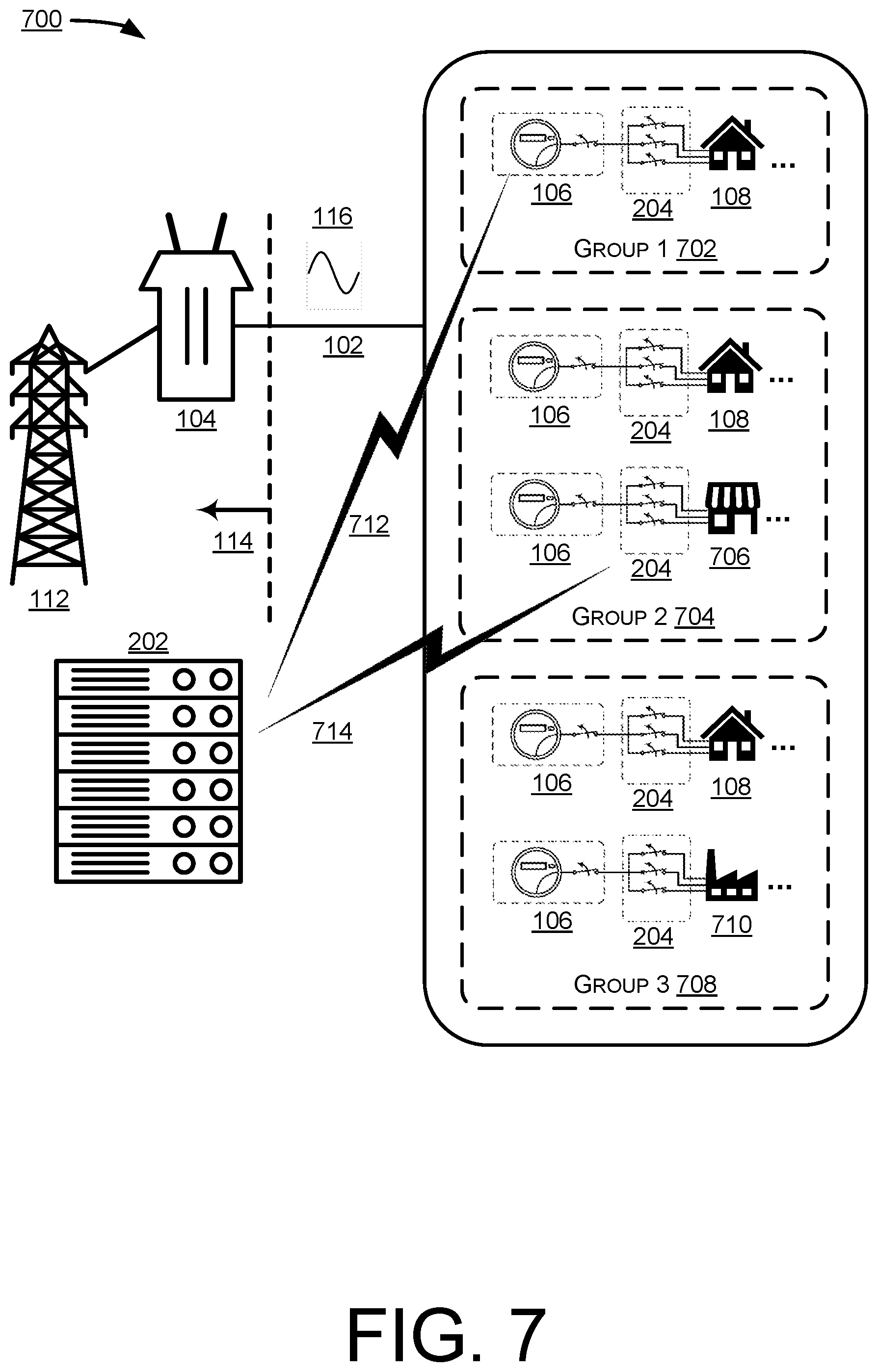 Patent US12100945 Figure 7 – Frequency-based distributed load disconnect
