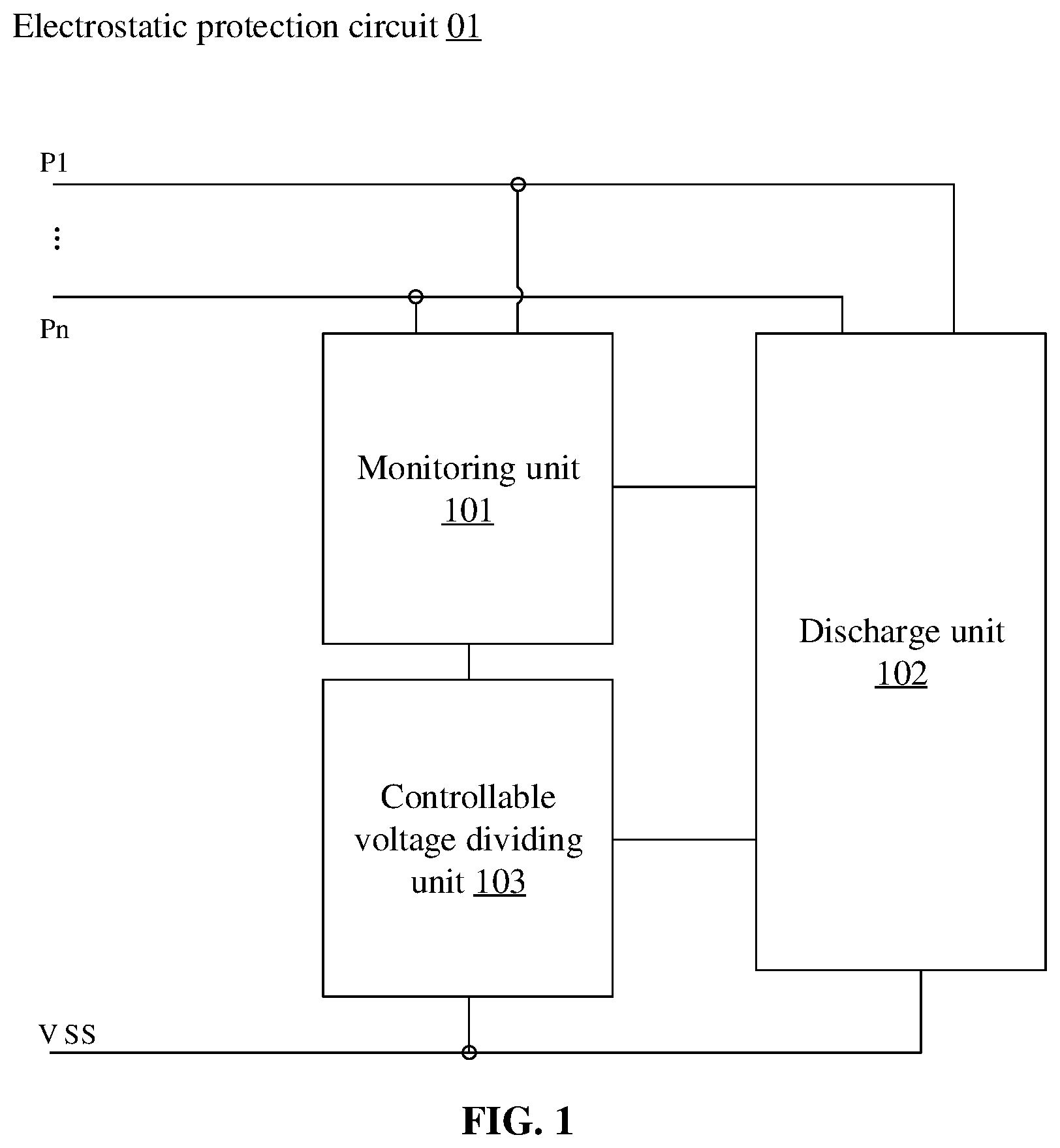 Patent US12100946 Figure 1 – Electrostatic protection circuit and chip