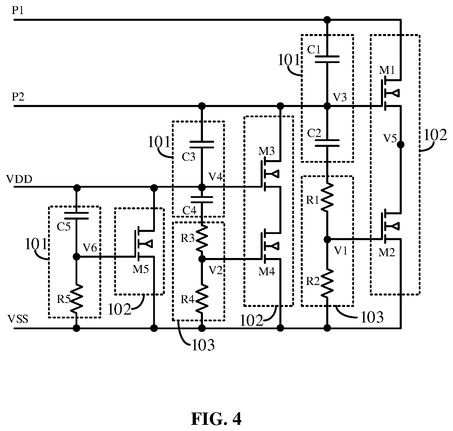 Patent US12100946 Figure 4 – Electrostatic protection circuit and chip