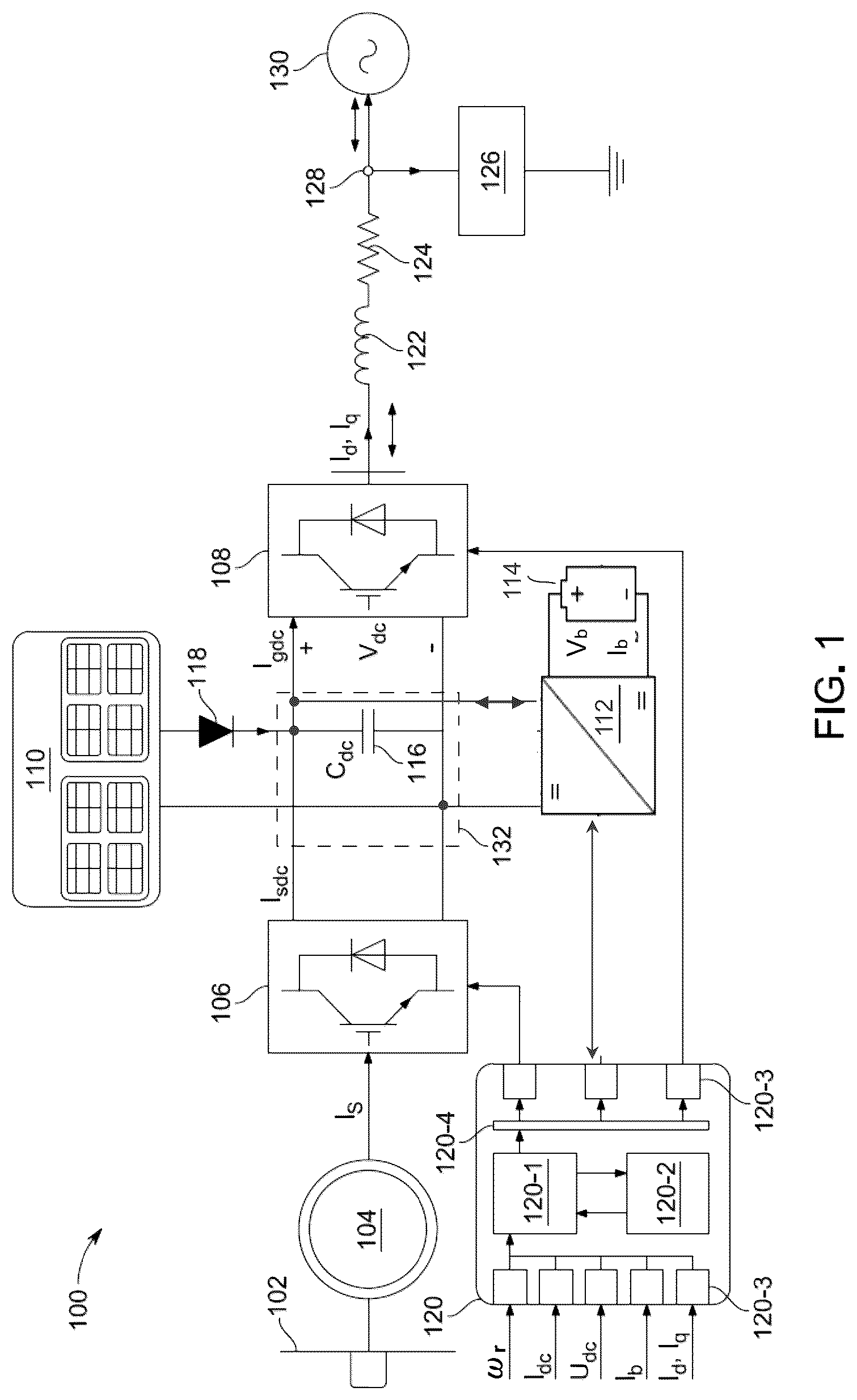 Patent US12100964 Figure 1 – Wind turbine hybrid microgrid system and controller therefor