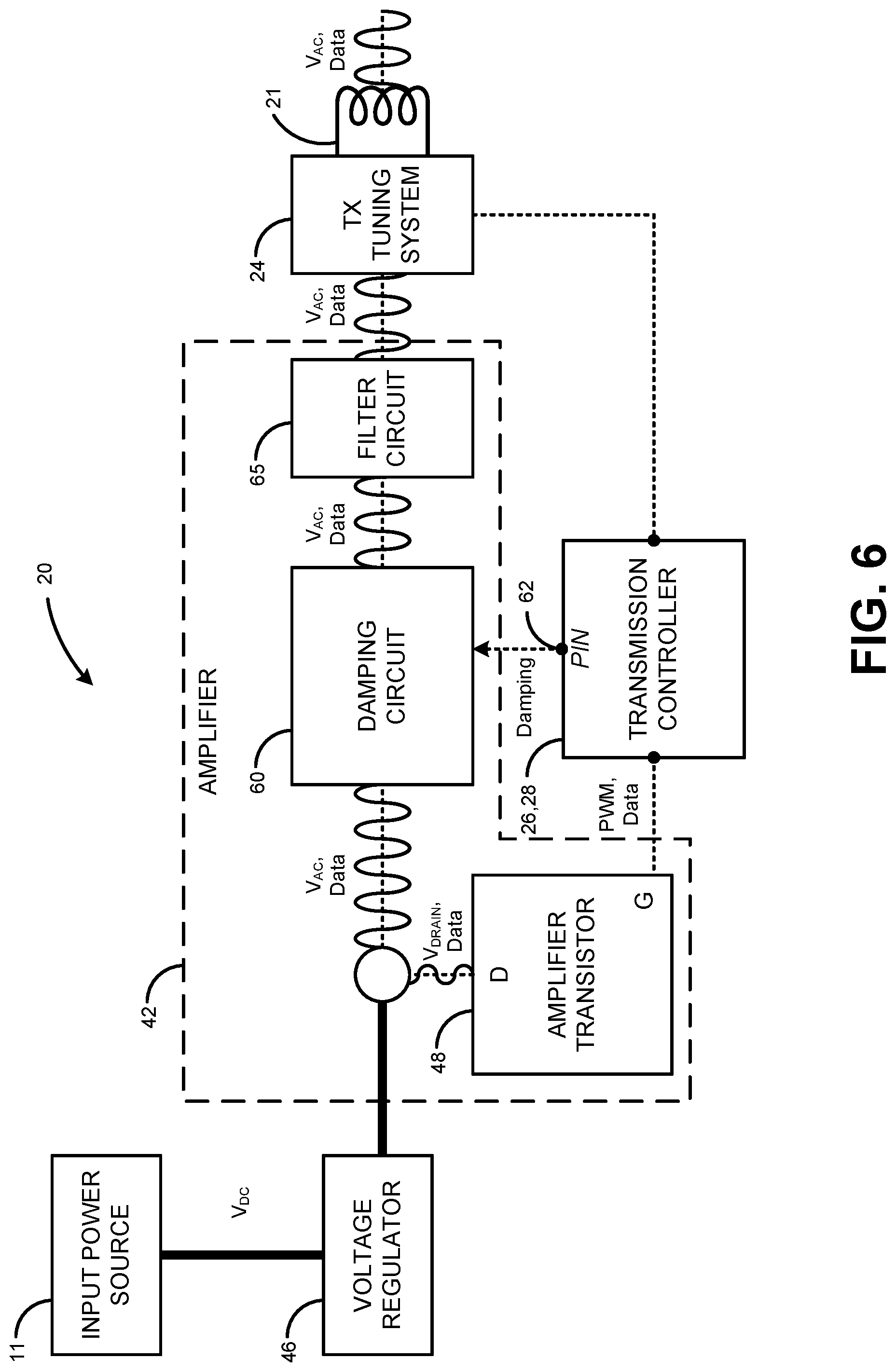 Patent US12100973 Figure 6 – Wireless power transmitter for high fidelity communications and high power transfer