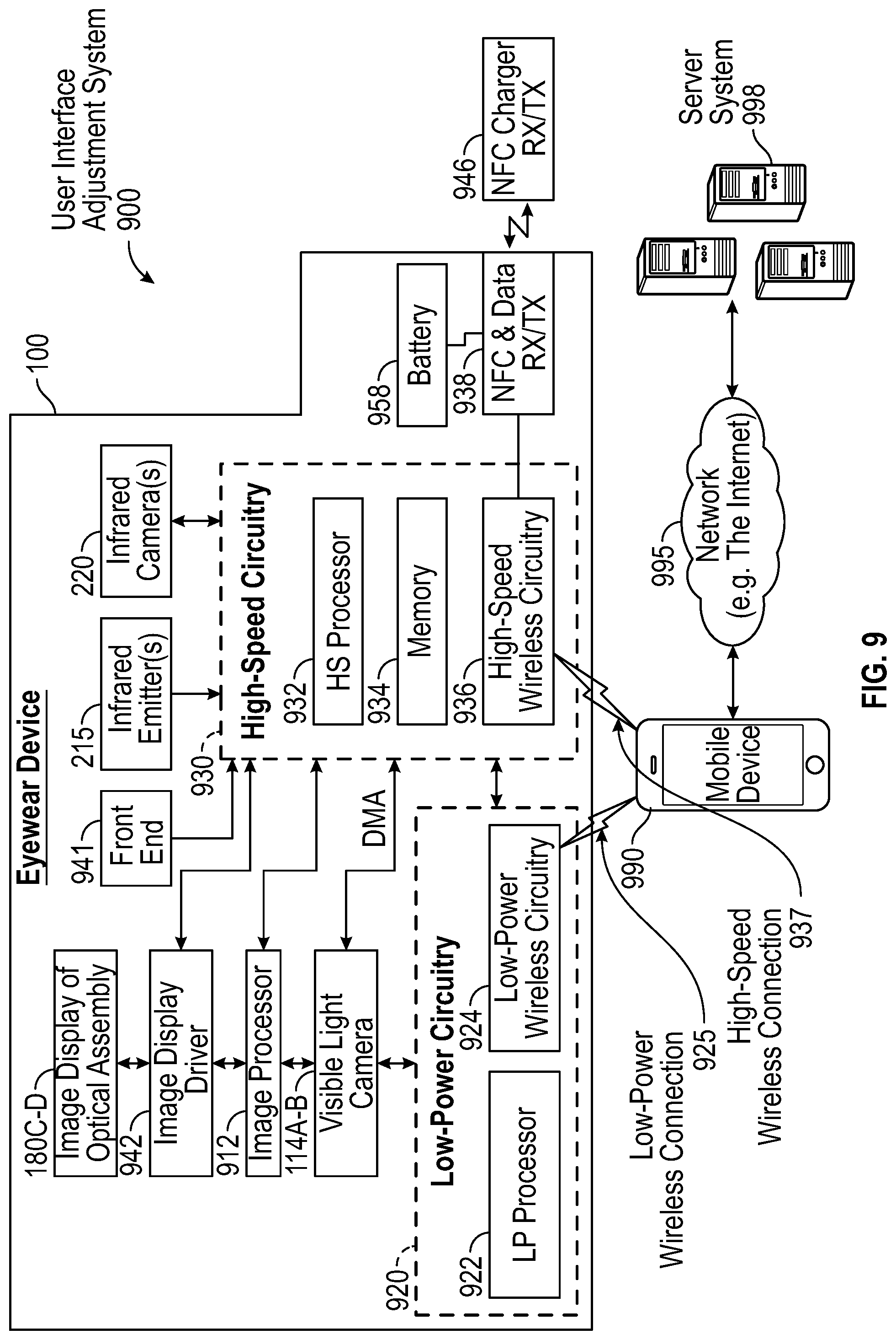 Patent US12100977 Figure 14 – Eyewear bidirectional communication using time gating power transfer