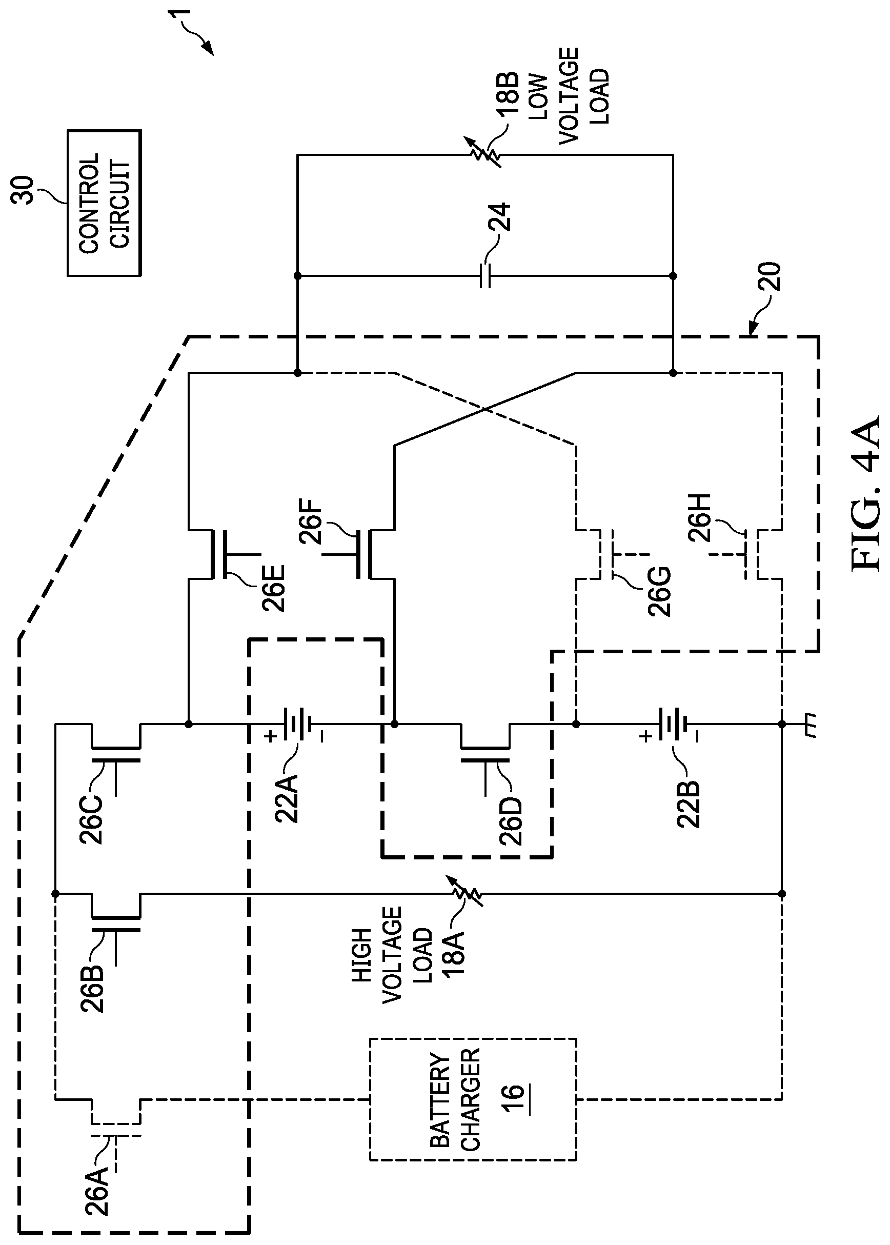 Patent US12100978 Figure 5 – Configurable network for enabling efficient charging and loading of two battery cells