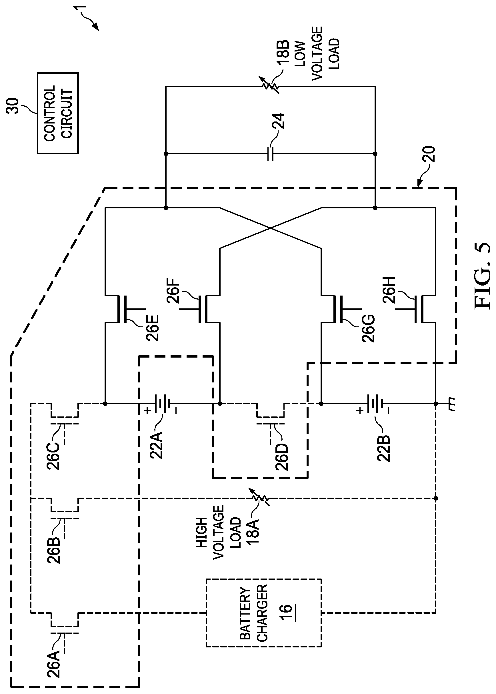 Patent US12100978 Figure 7 – Configurable network for enabling efficient charging and loading of two battery cells