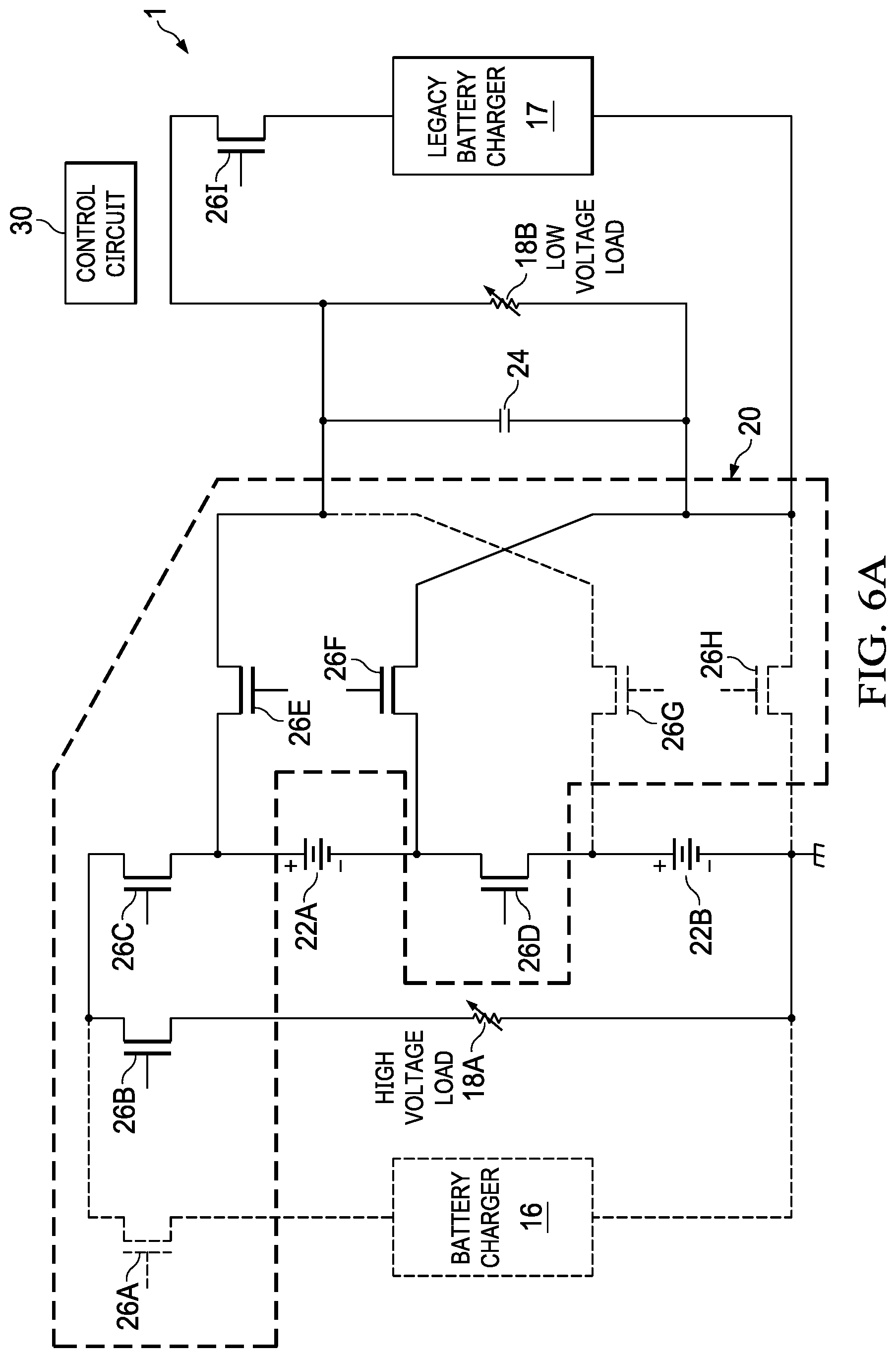 Patent US12100978 Figure 8 – Configurable network for enabling efficient charging and loading of two battery cells