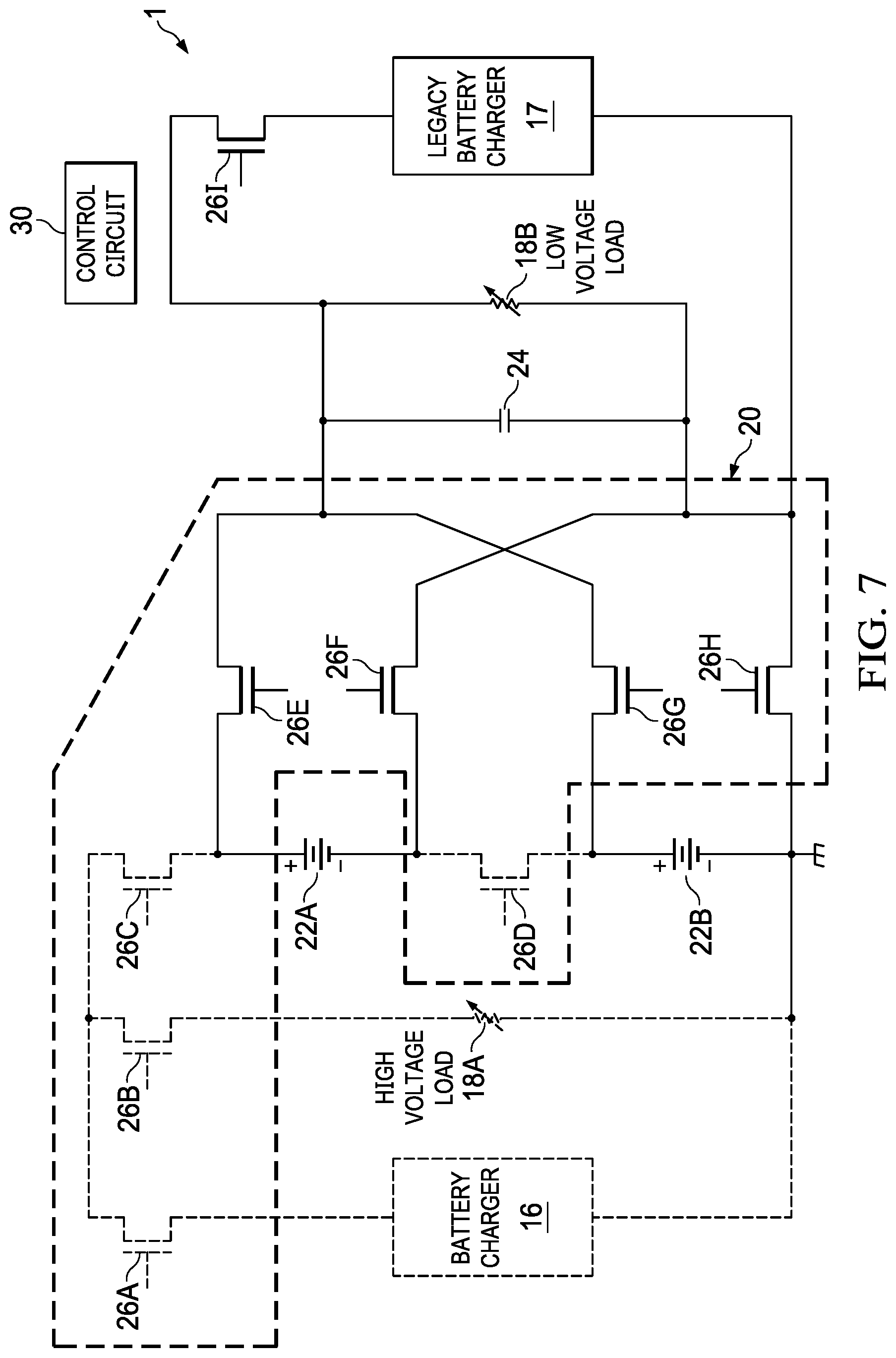Patent US12100978 Figure 10 – Configurable network for enabling efficient charging and loading of two battery cells
