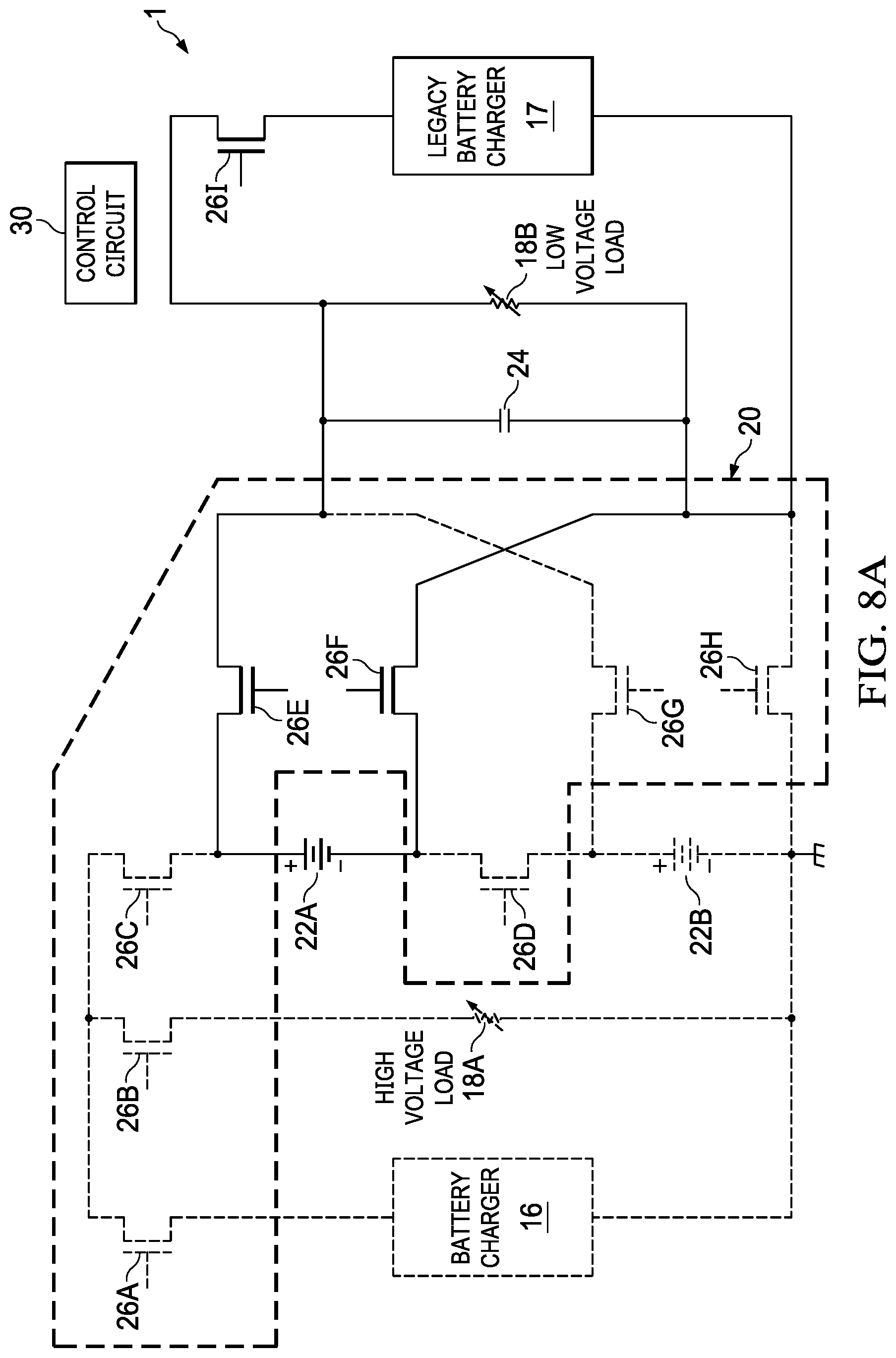 Patent US12100978 Figure 11 – Configurable network for enabling efficient charging and loading of two battery cells