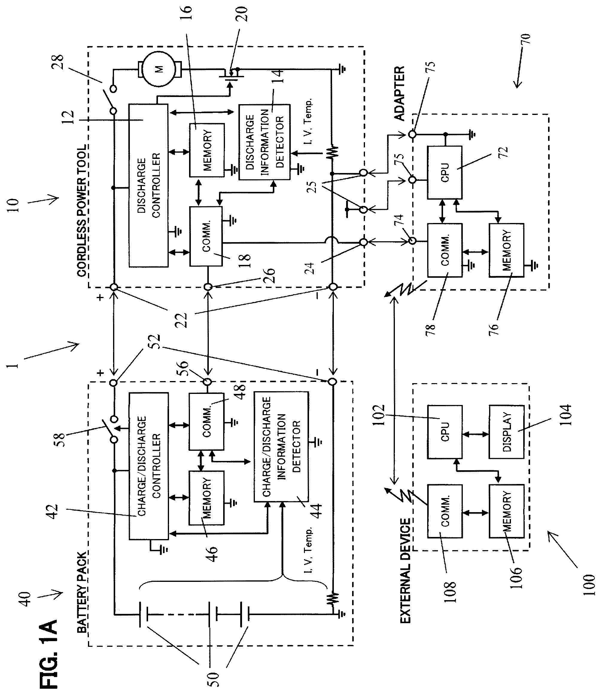 Patent US12100981 Figure 1 – Power tool system having receptacle for wireless communication adapter