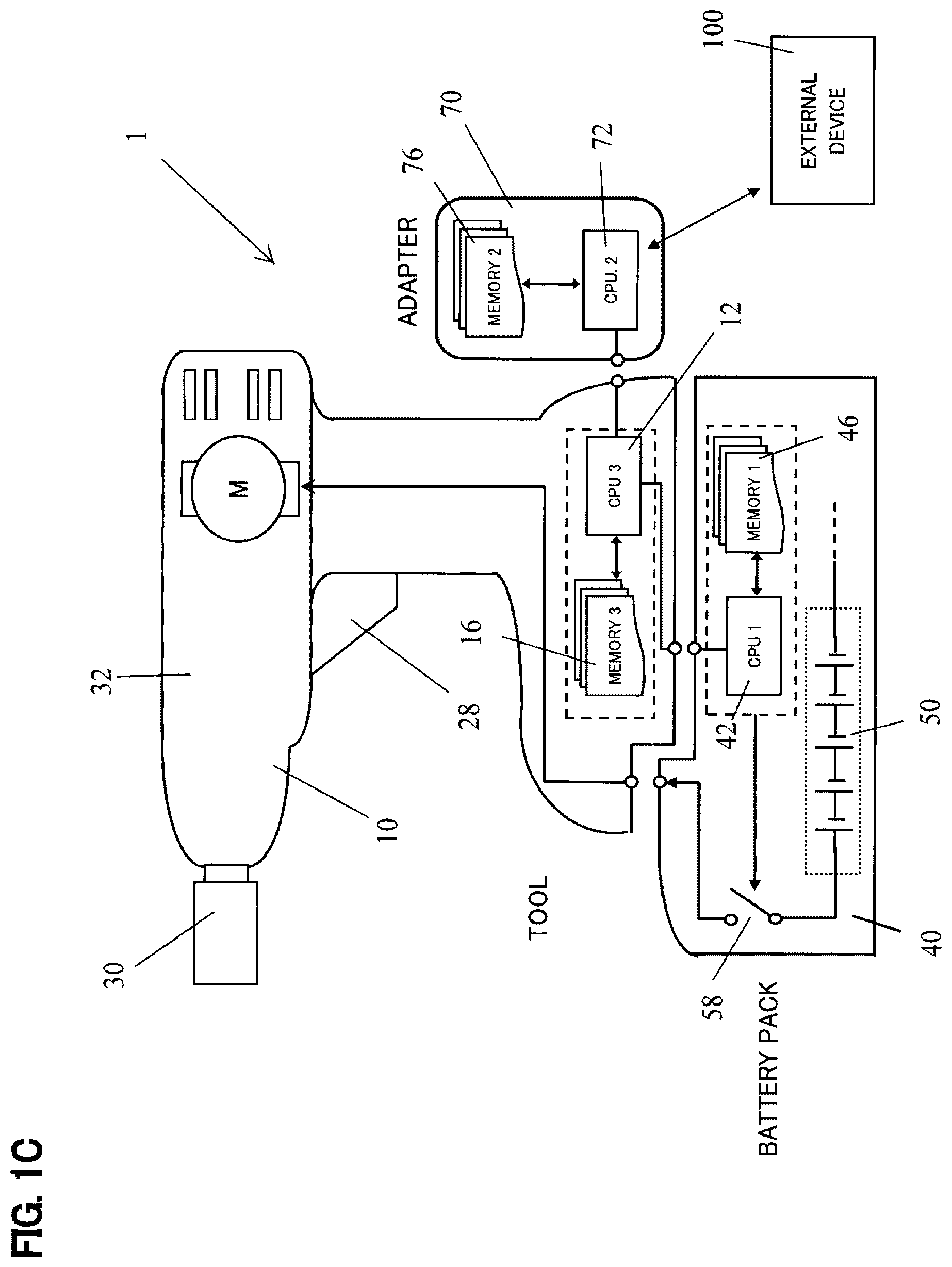 Patent US12100981 Figure 3 – Power tool system having receptacle for wireless communication adapter