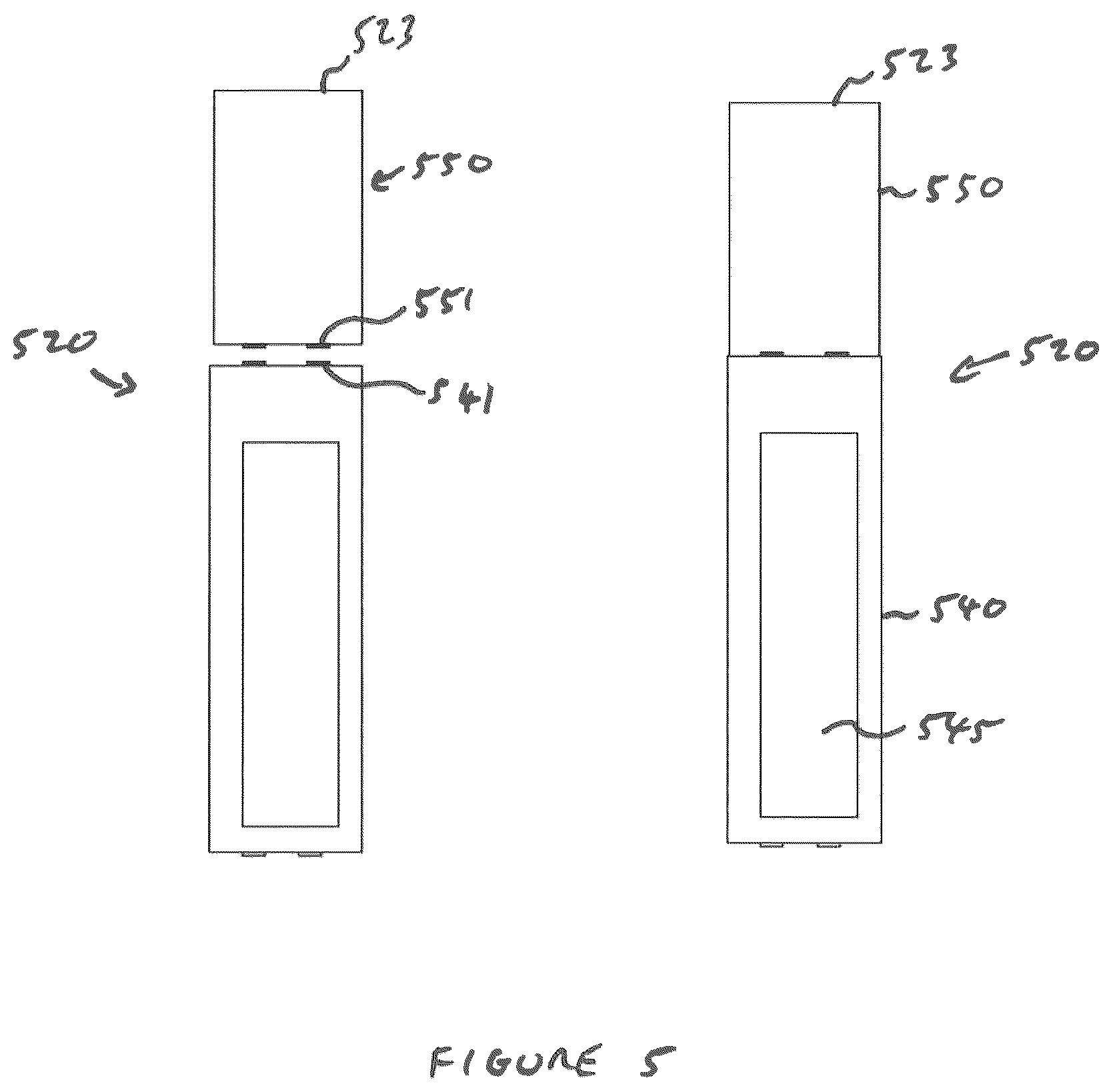 Patent US12100984 Figure 5 – Aerosol-generating system with charging device and aerosol-generating device with end contacts