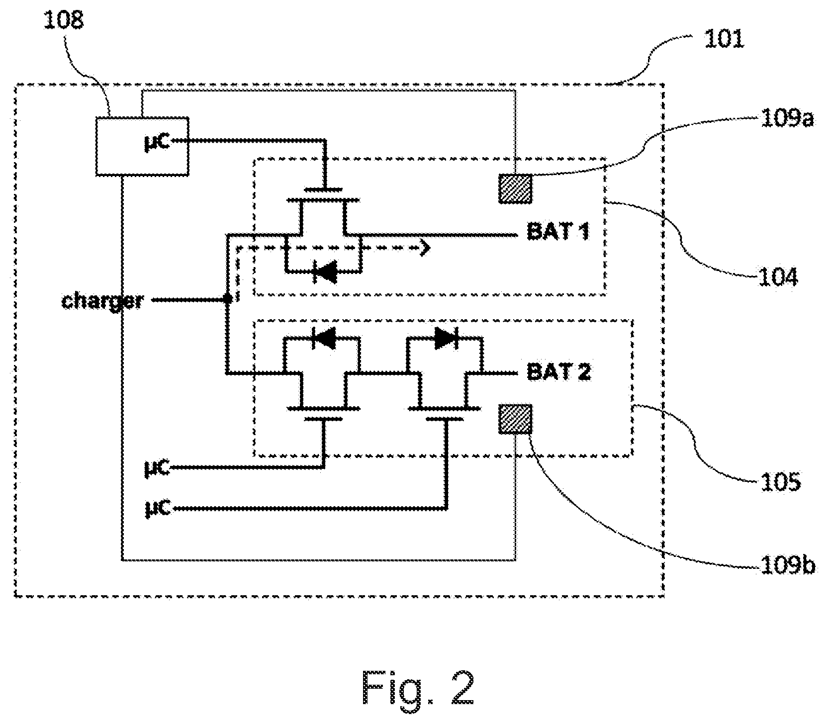 Patent US12100992 Figure 2 – Battery for an emergency lighting unit
