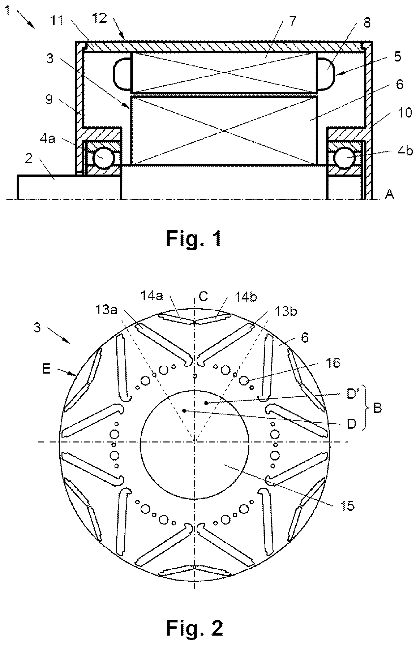 Patent US12100995 Figure 1 – Rotor of an electrical machine