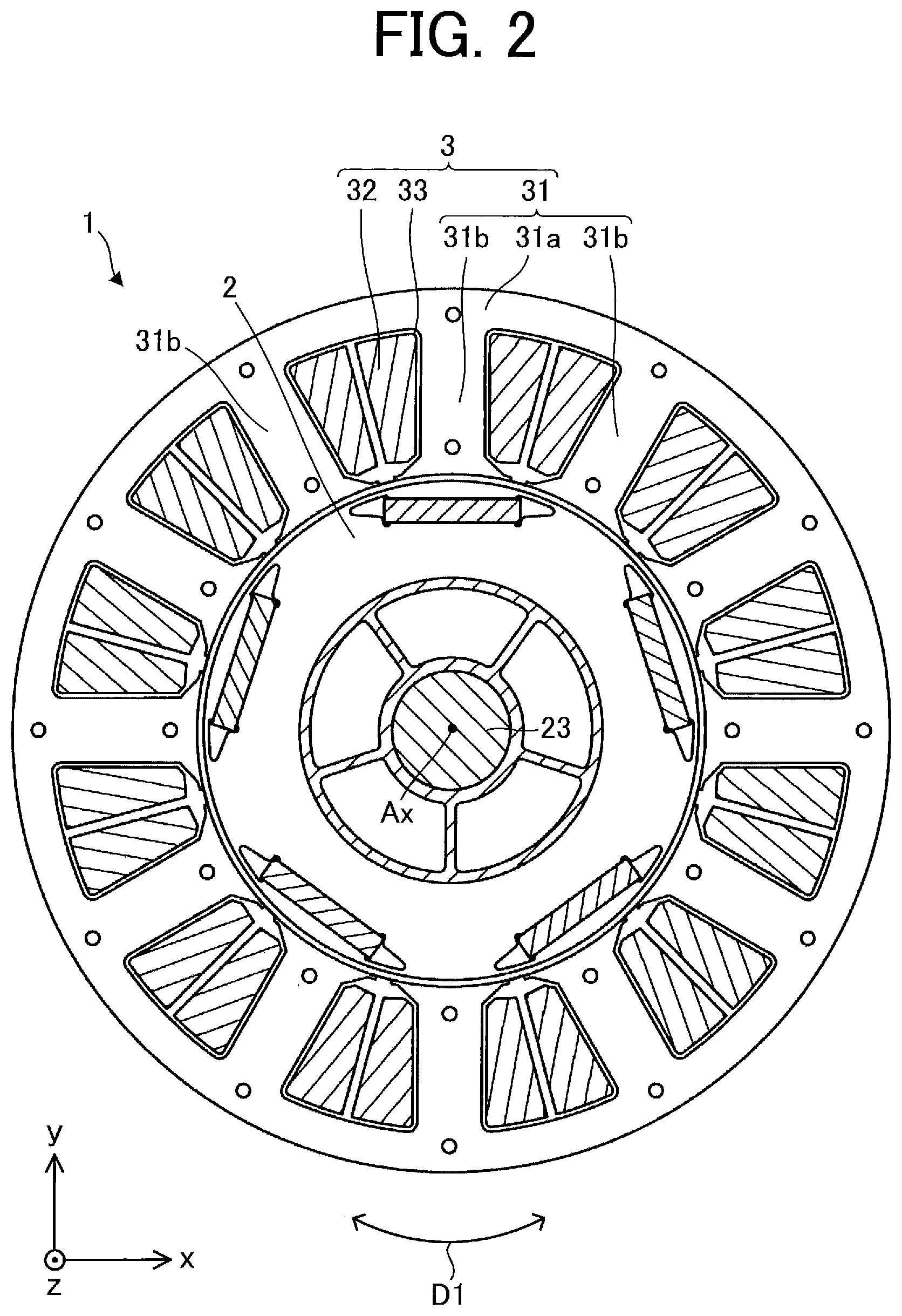 Patent US12100997 Figure 2 – Motor, fan, and air conditioner