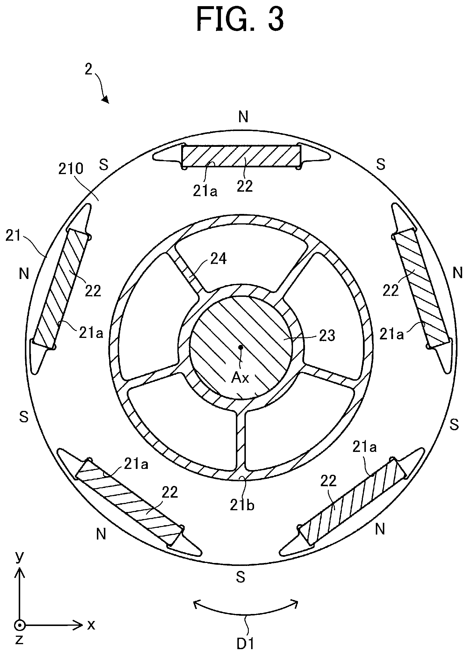 Patent US12100997 Figure 3 – Motor, fan, and air conditioner