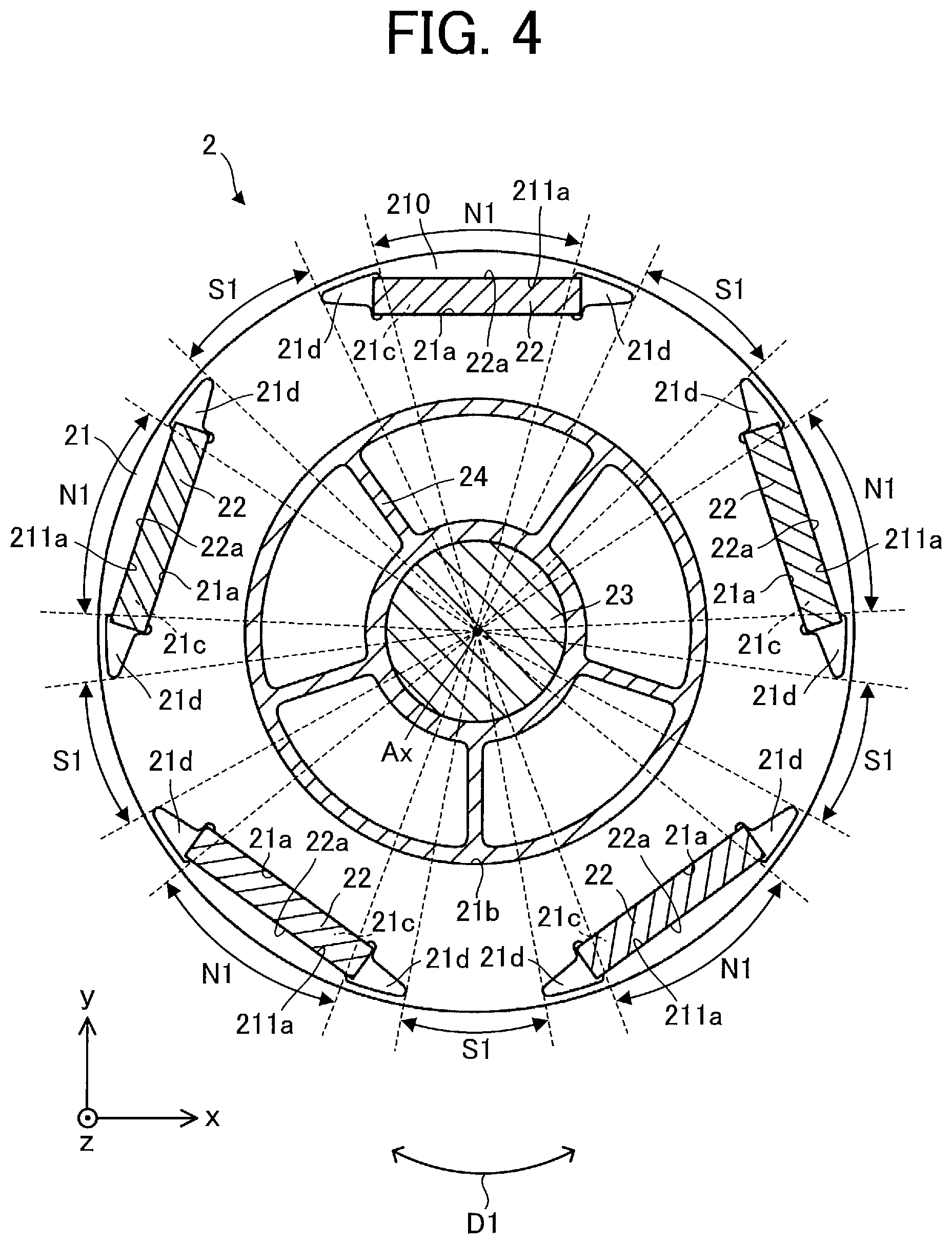 Patent US12100997 Figure 4 – Motor, fan, and air conditioner