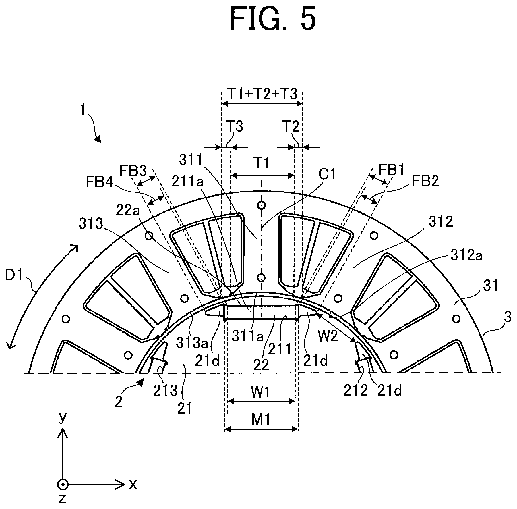 Patent US12100997 Figure 5 – Motor, fan, and air conditioner