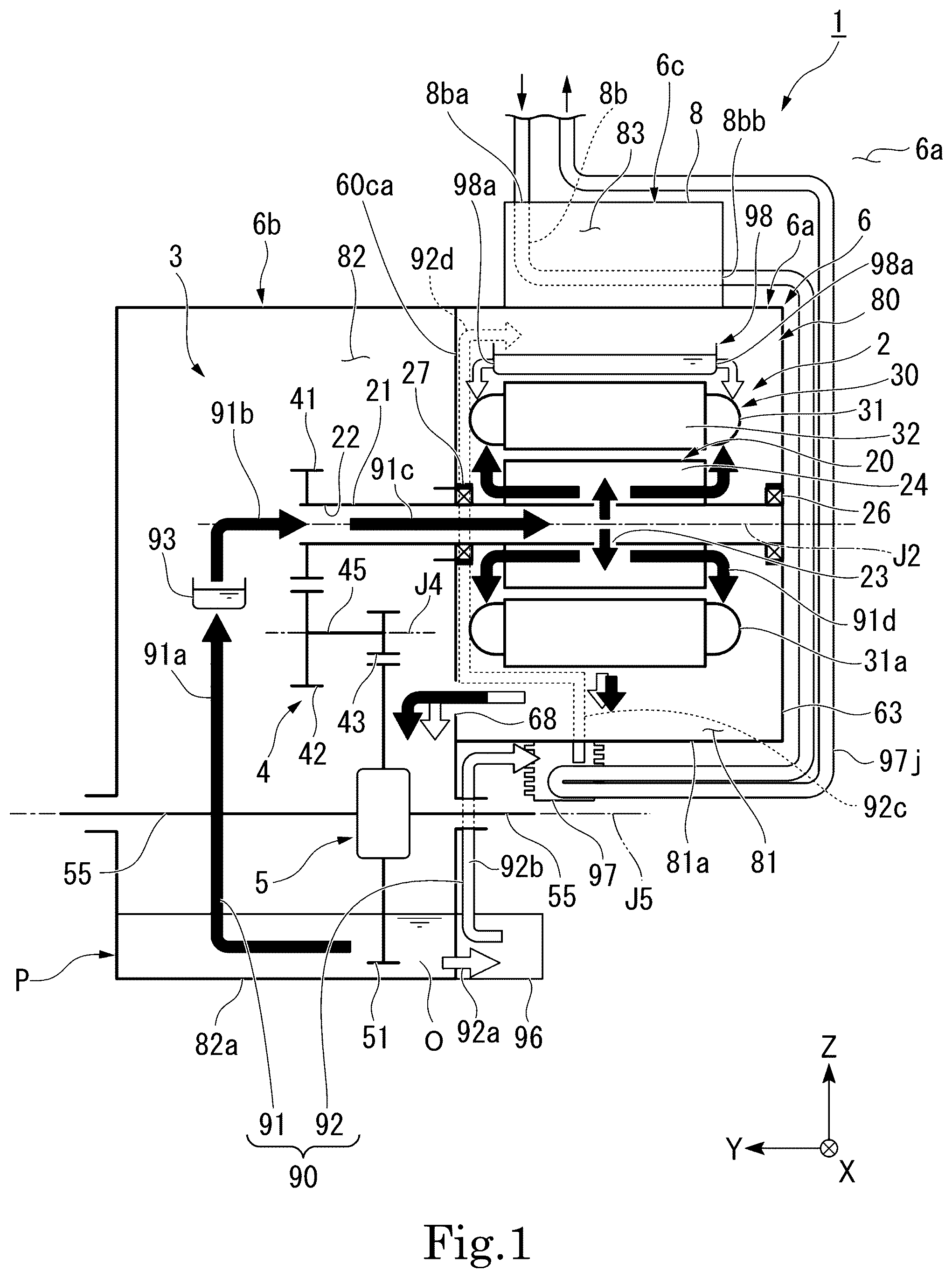 Patent US12101003 Figure 1 – Motor with inverter and bus bar arrangement