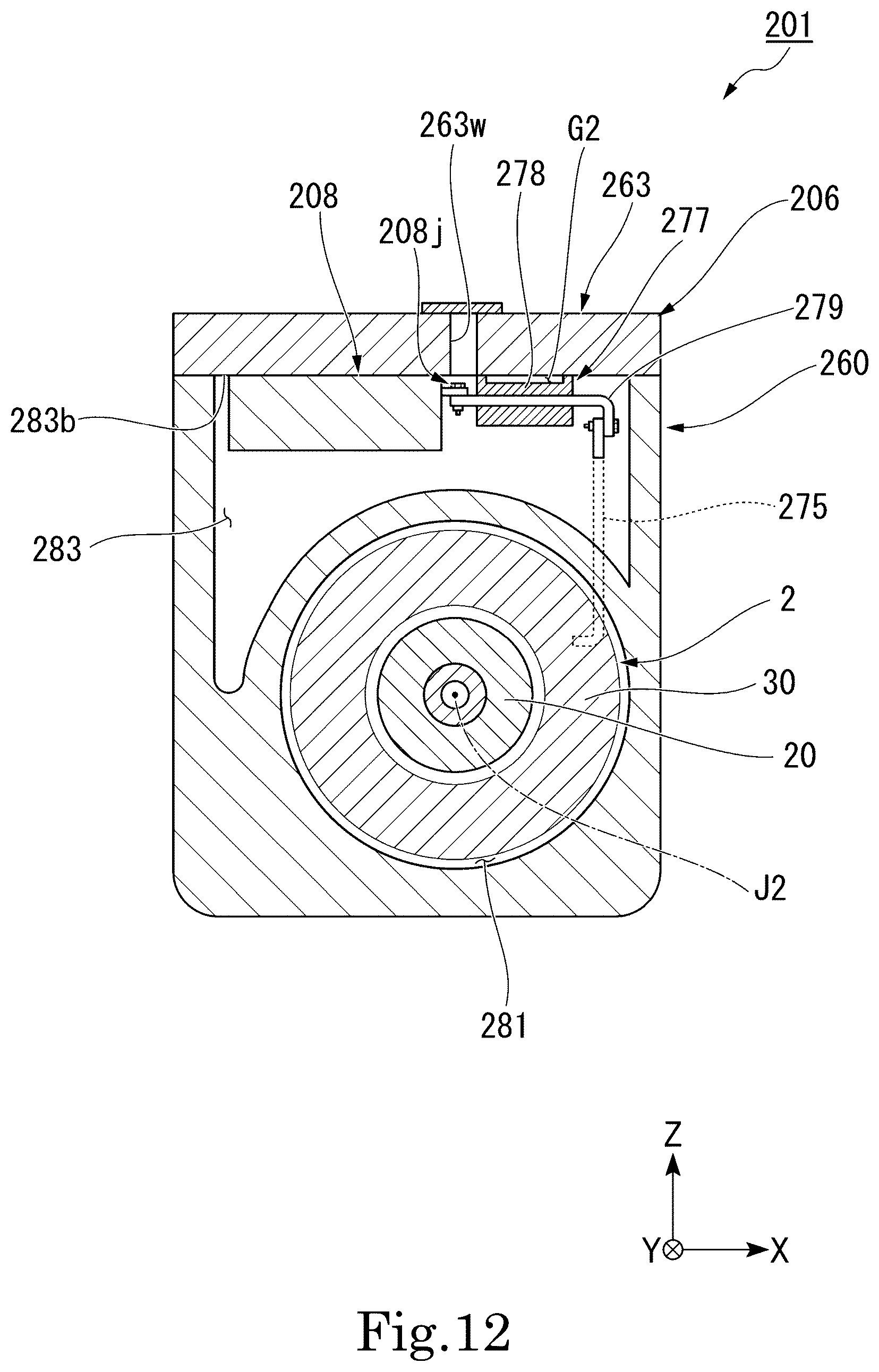 Patent US12101003 Figure 12 – Motor with inverter and bus bar arrangement