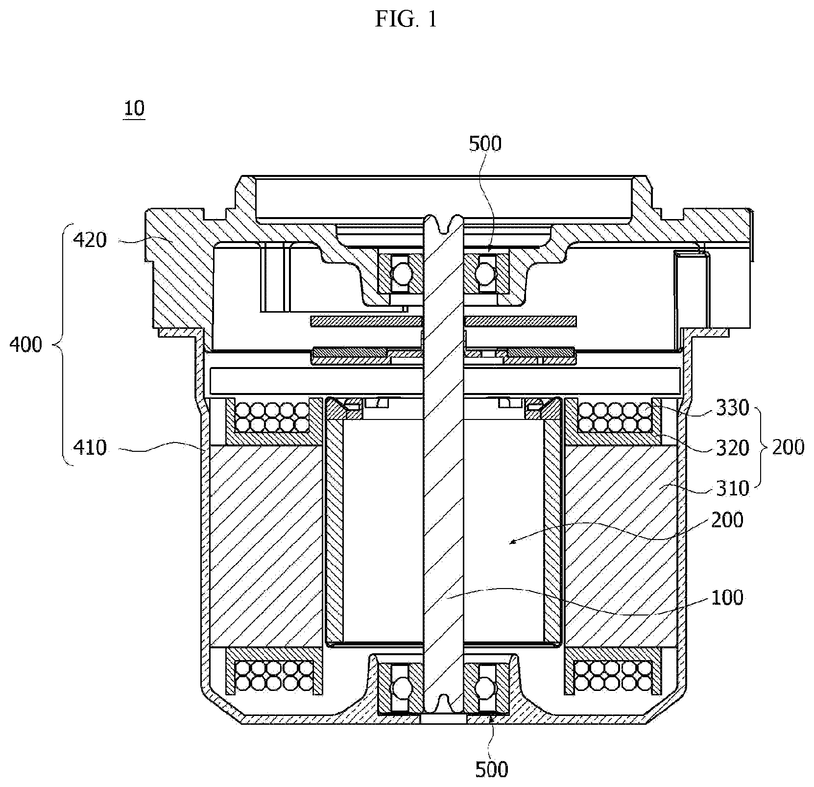Patent US12101006 Figure 1 – Motor, and method for manufacturing stator provided in motor