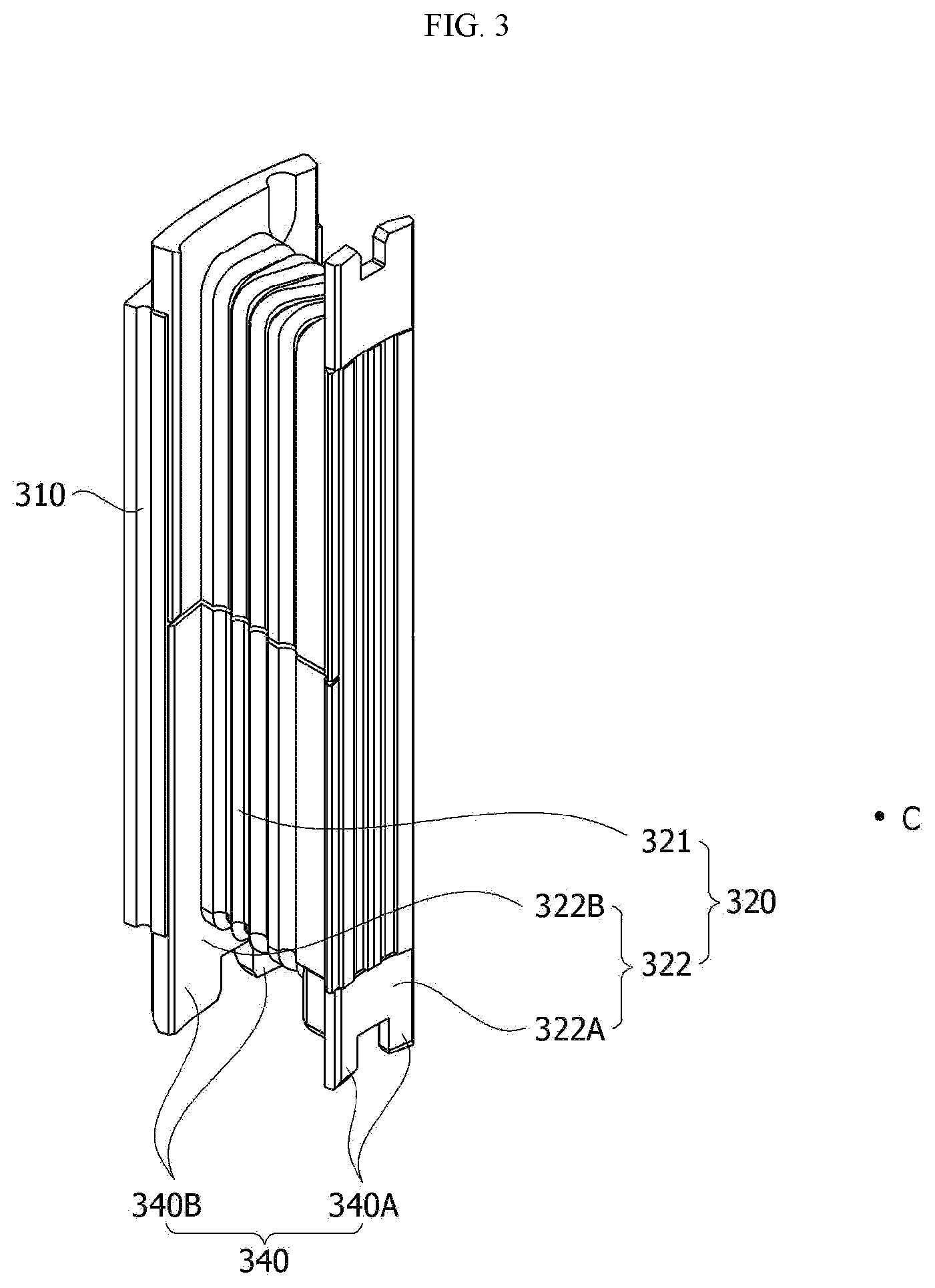 Patent US12101006 Figure 3 – Motor, and method for manufacturing stator provided in motor