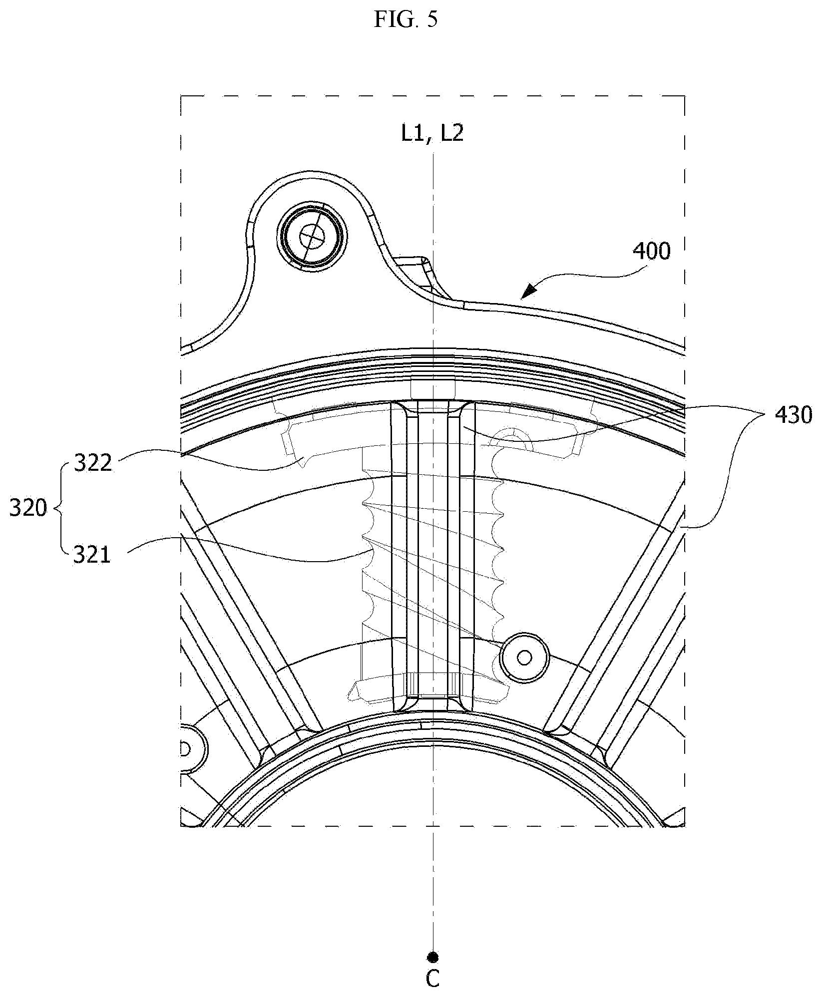Patent US12101006 Figure 5 – Motor, and method for manufacturing stator provided in motor