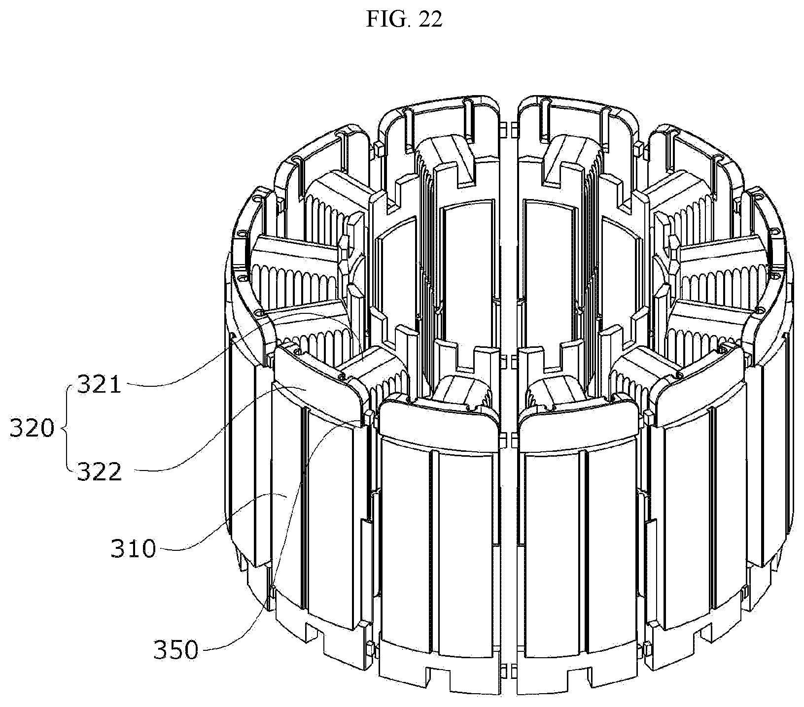 Patent US12101006 Figure 19 – Motor, and method for manufacturing stator provided in motor