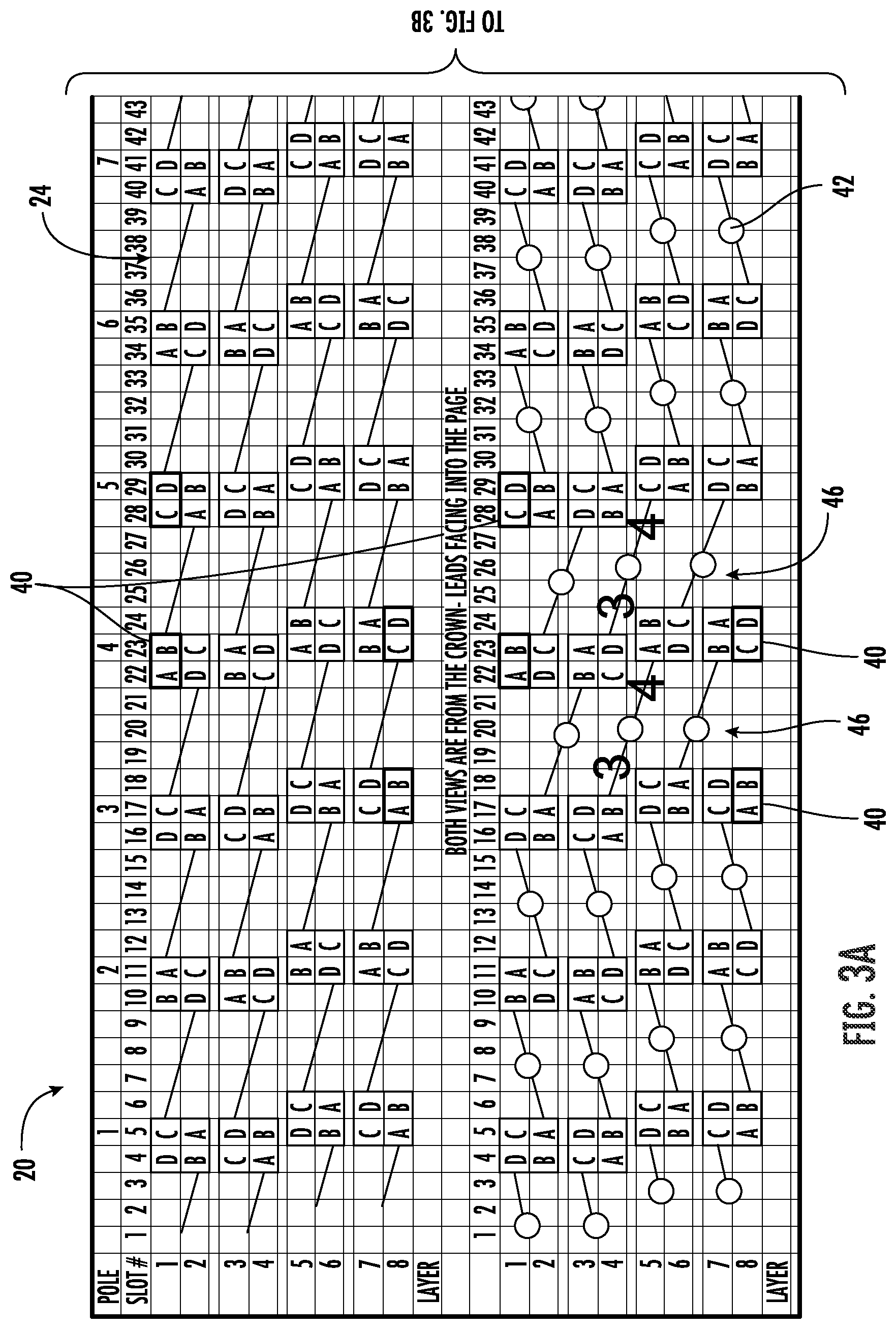 Patent US12101008 Figure 3 – Stator with different conductor twists to create phase shifting