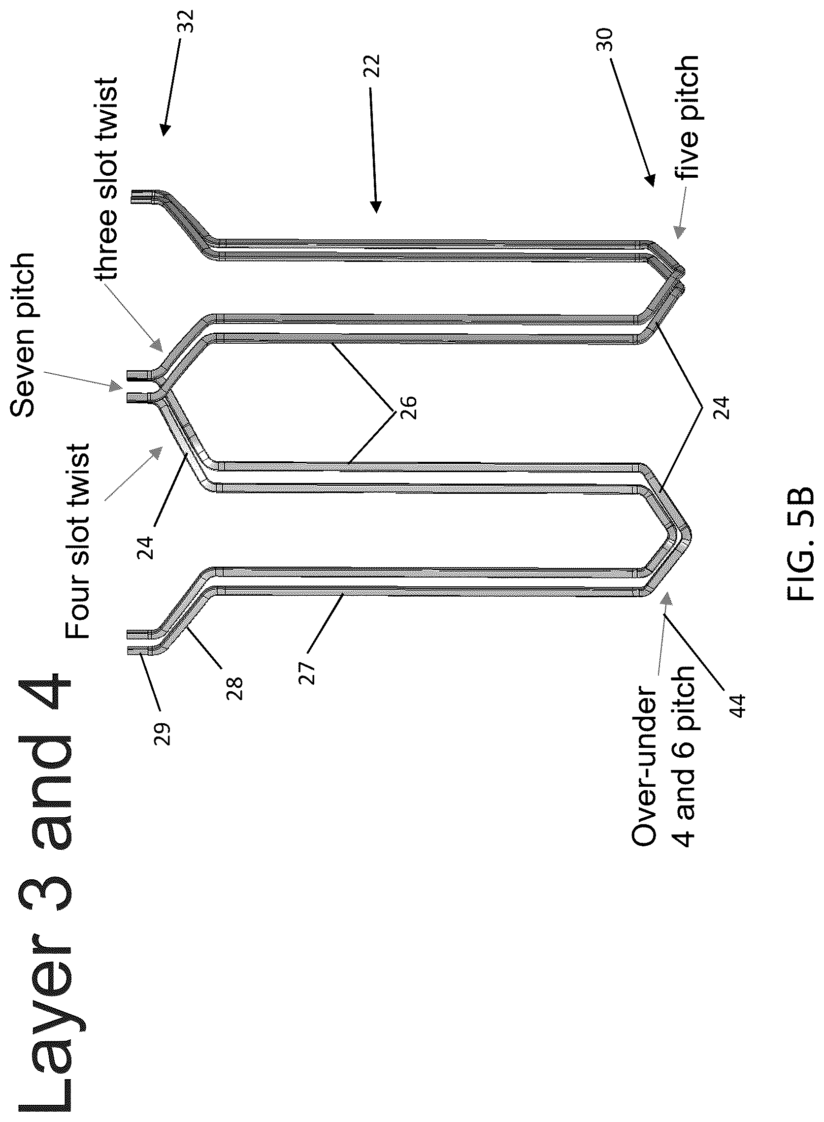 Patent US12101008 Figure 8 – Stator with different conductor twists to create phase shifting
