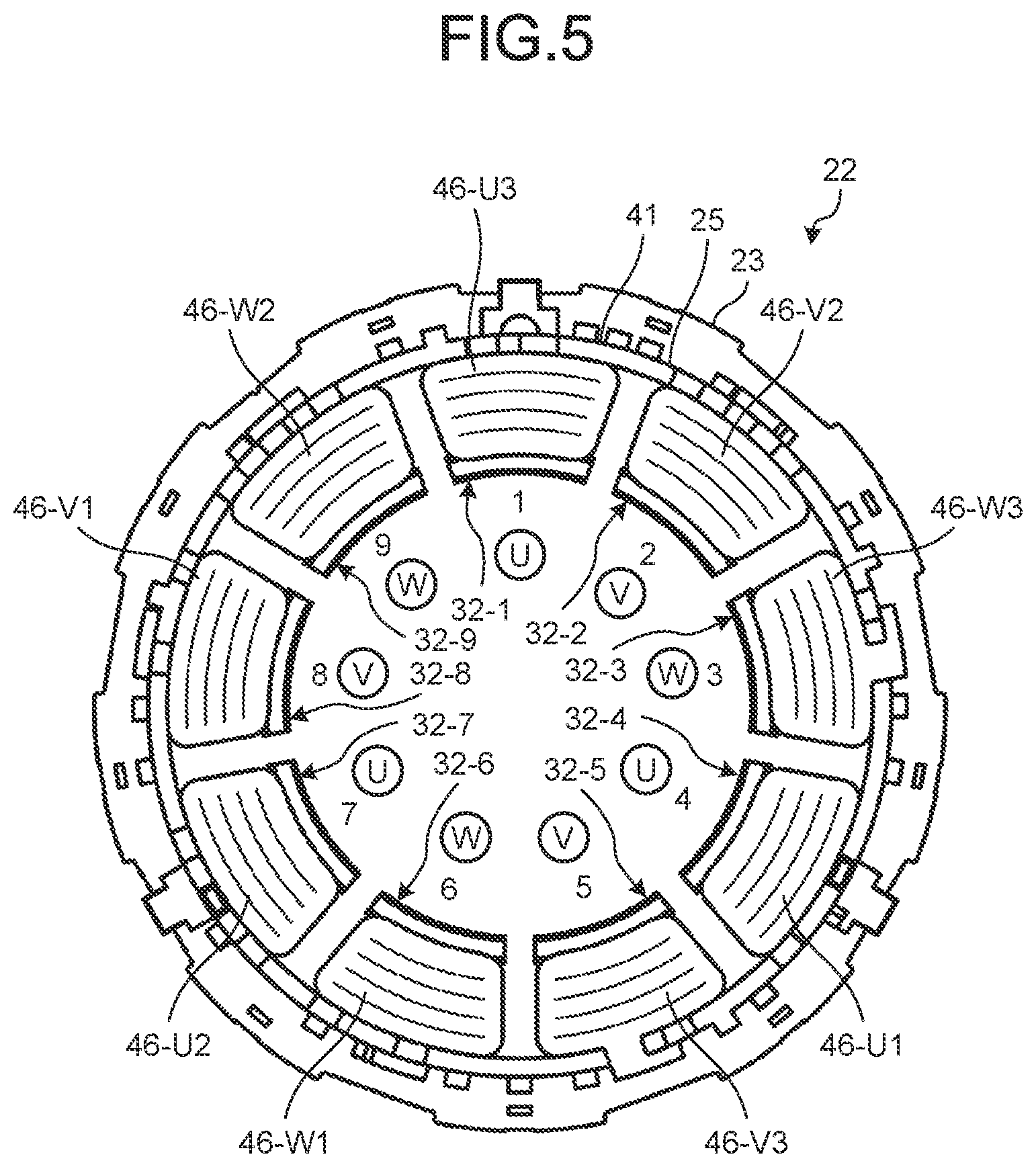Patent US12101009 Figure 5 – Motor and compressor