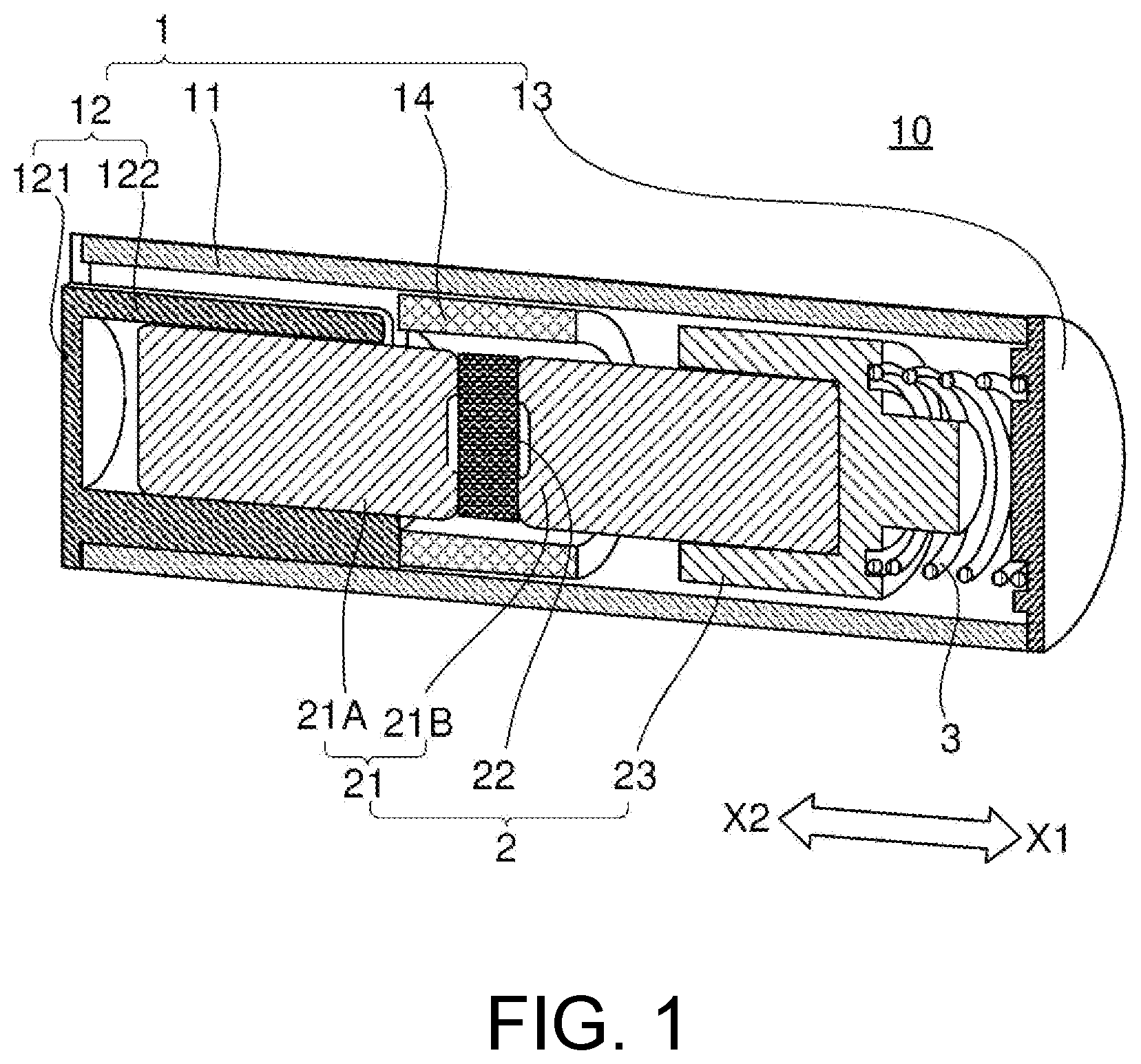 Patent US12101010 Figure 1 – Vibration motor with bearing portion and air passage and air hole