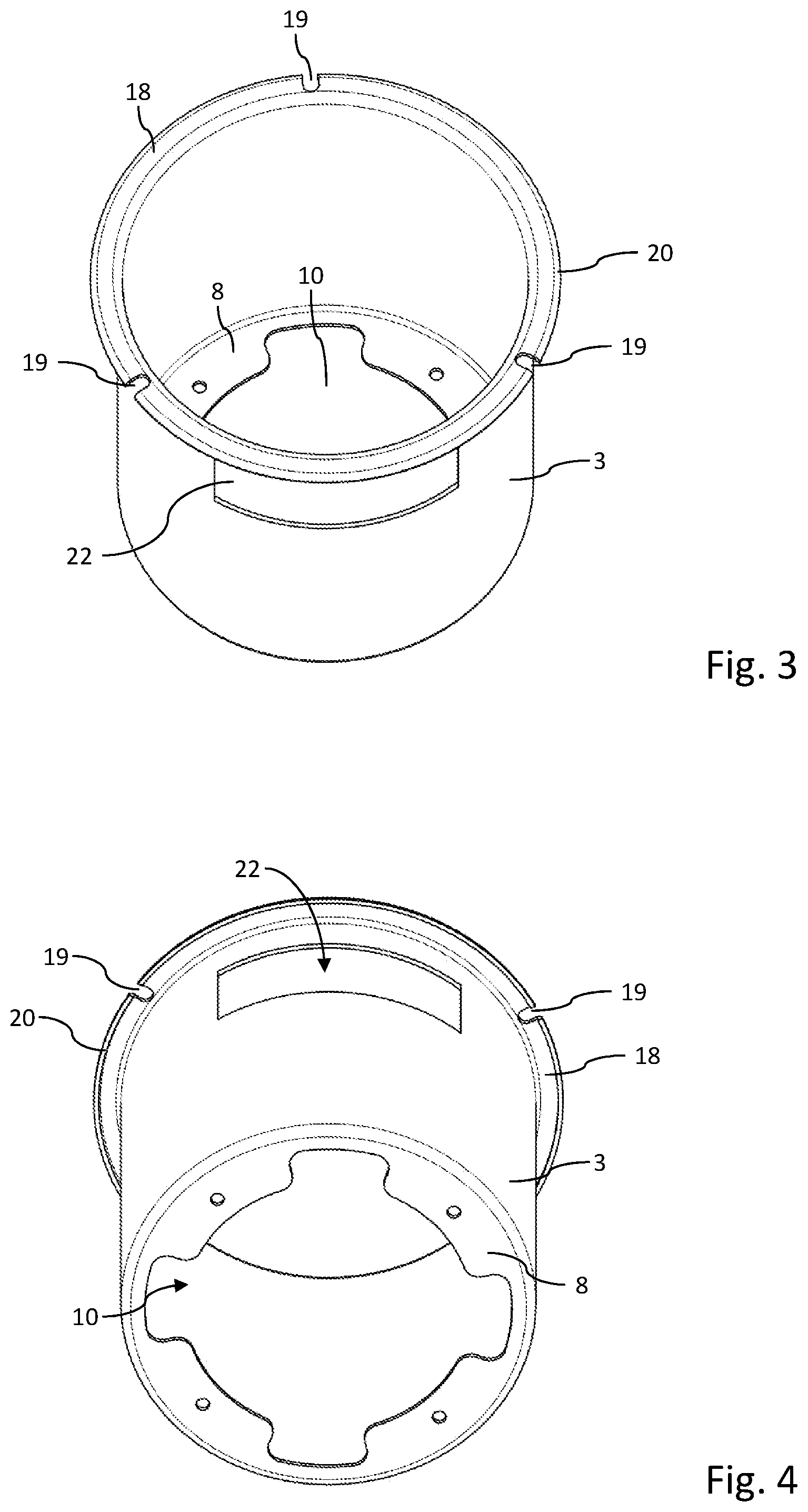 Patent US12101012 Figure 2 – Actuator with pot shaped housing parts connected with holding bracket having round nut and tensioning screw