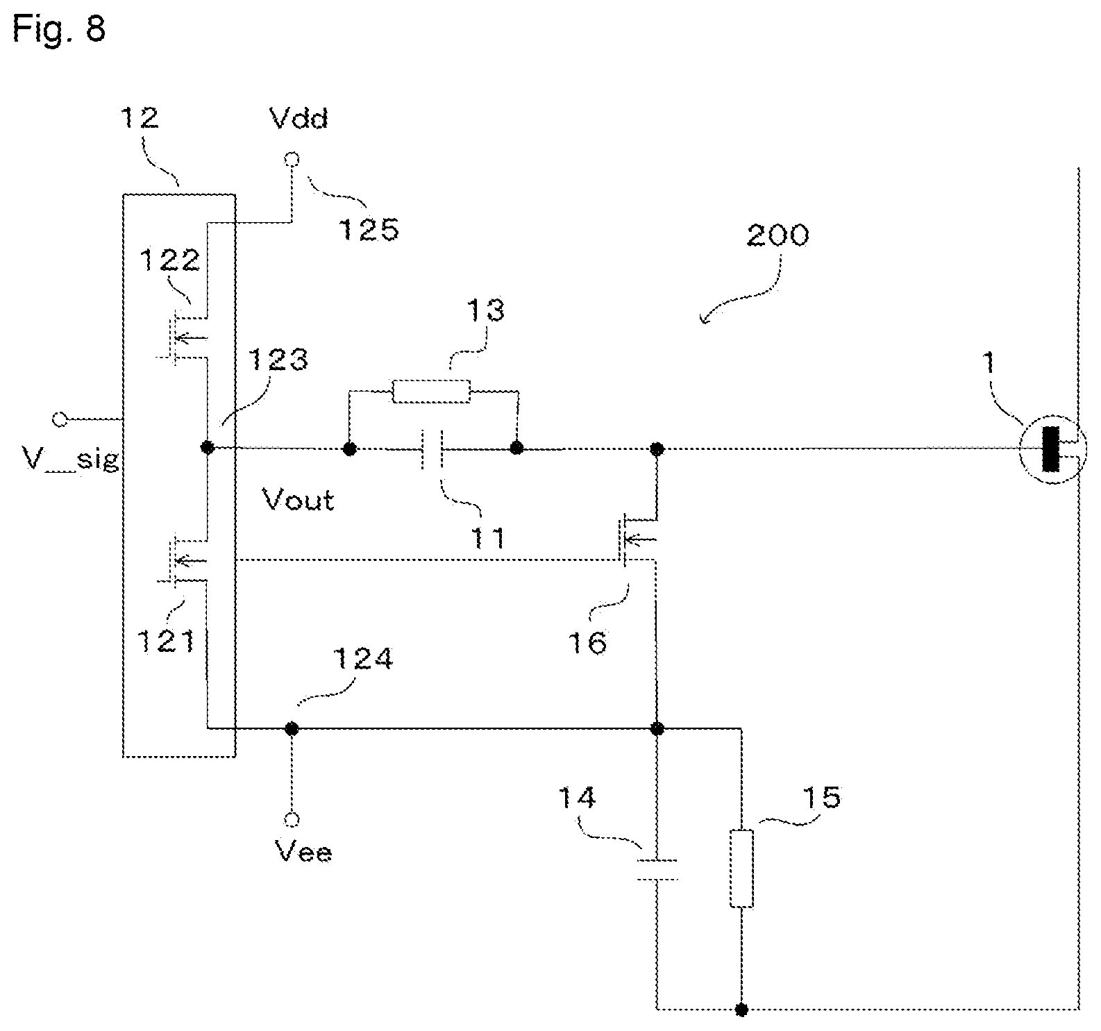 Patent US12101018 Figure 8 – Driving circuit for switching element and switching circuit