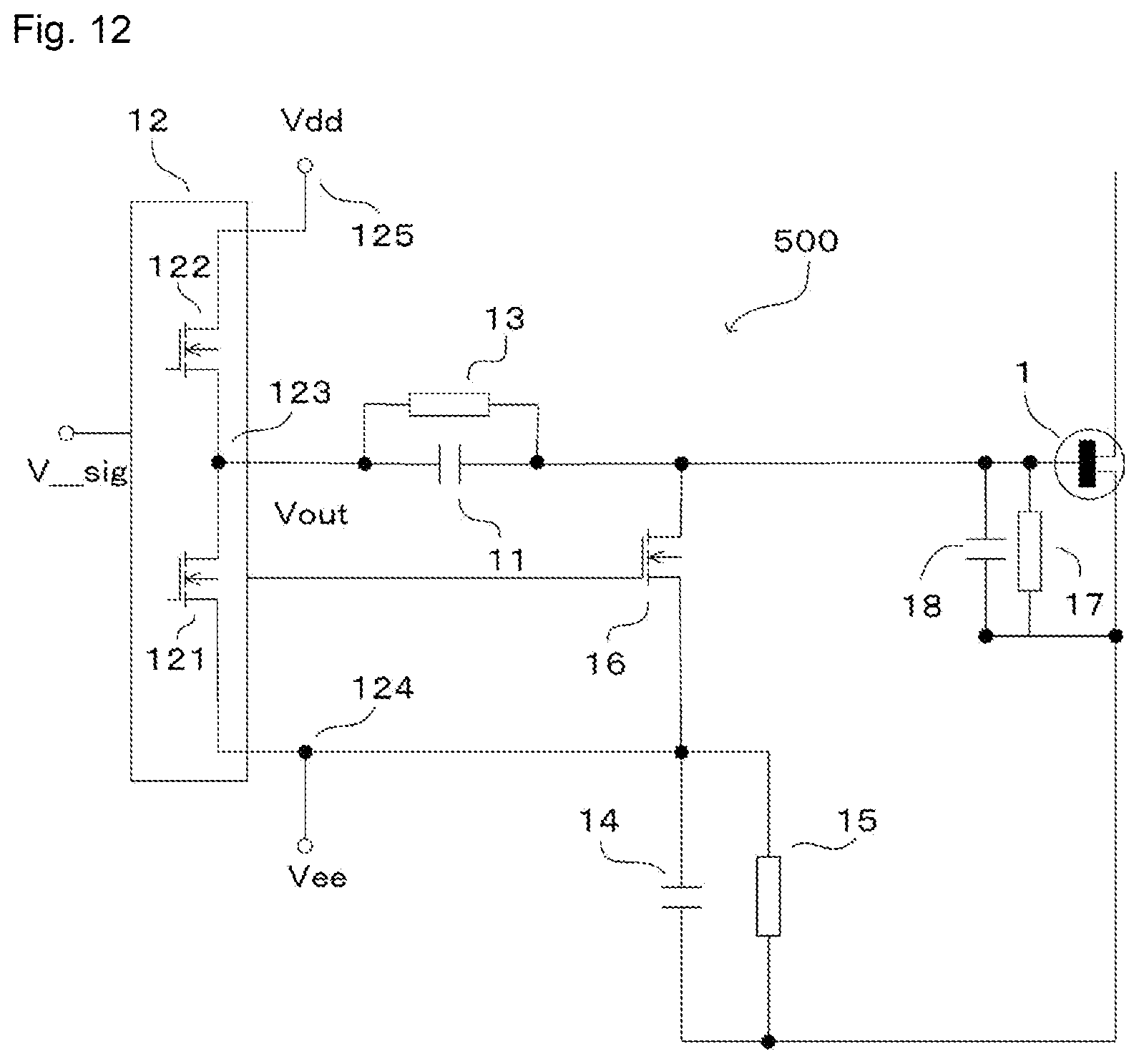Patent US12101018 Figure 12 – Driving circuit for switching element and switching circuit
